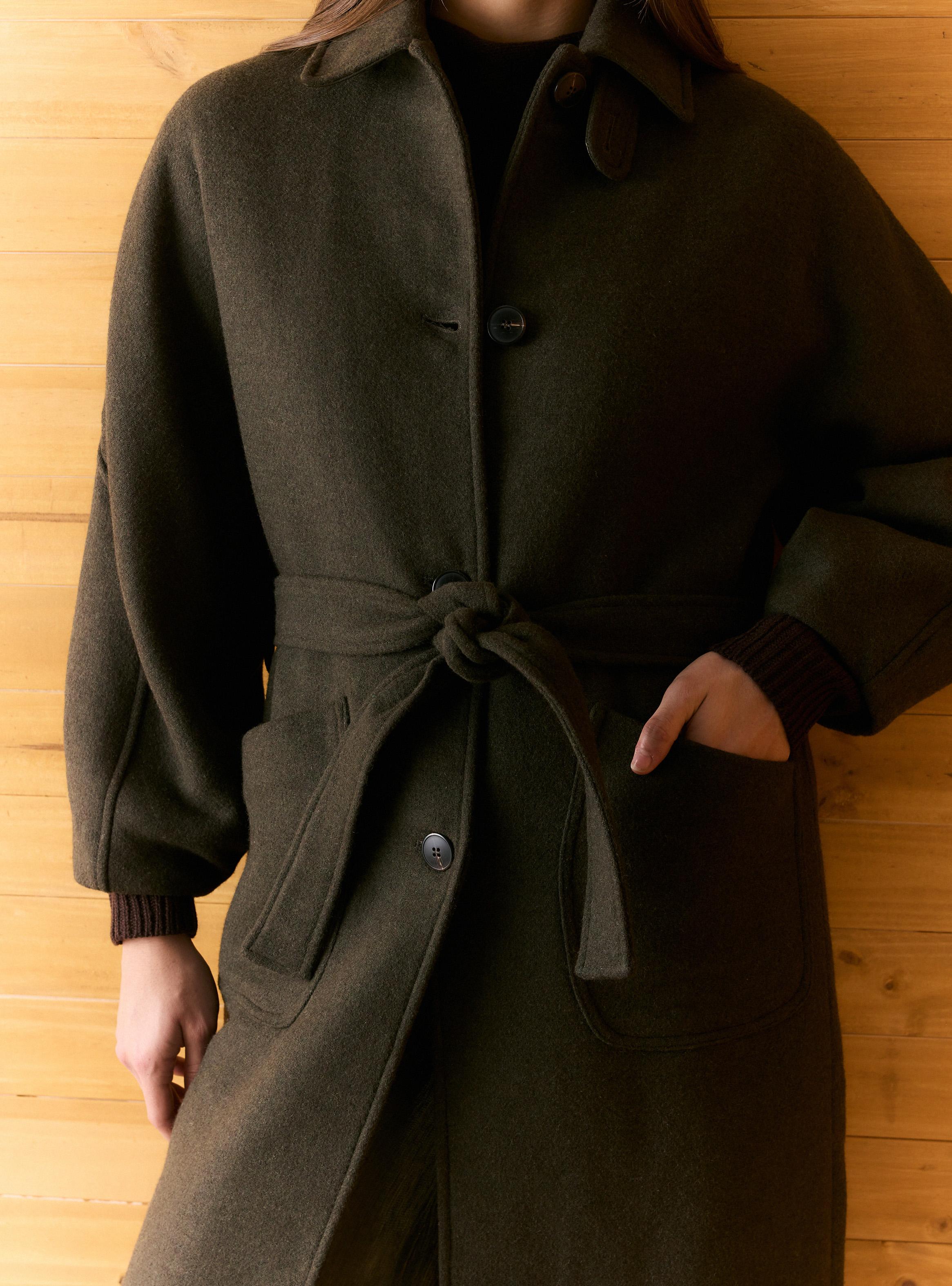 Abrigo Cuello Alto Funnel Lazo en Cintura-3