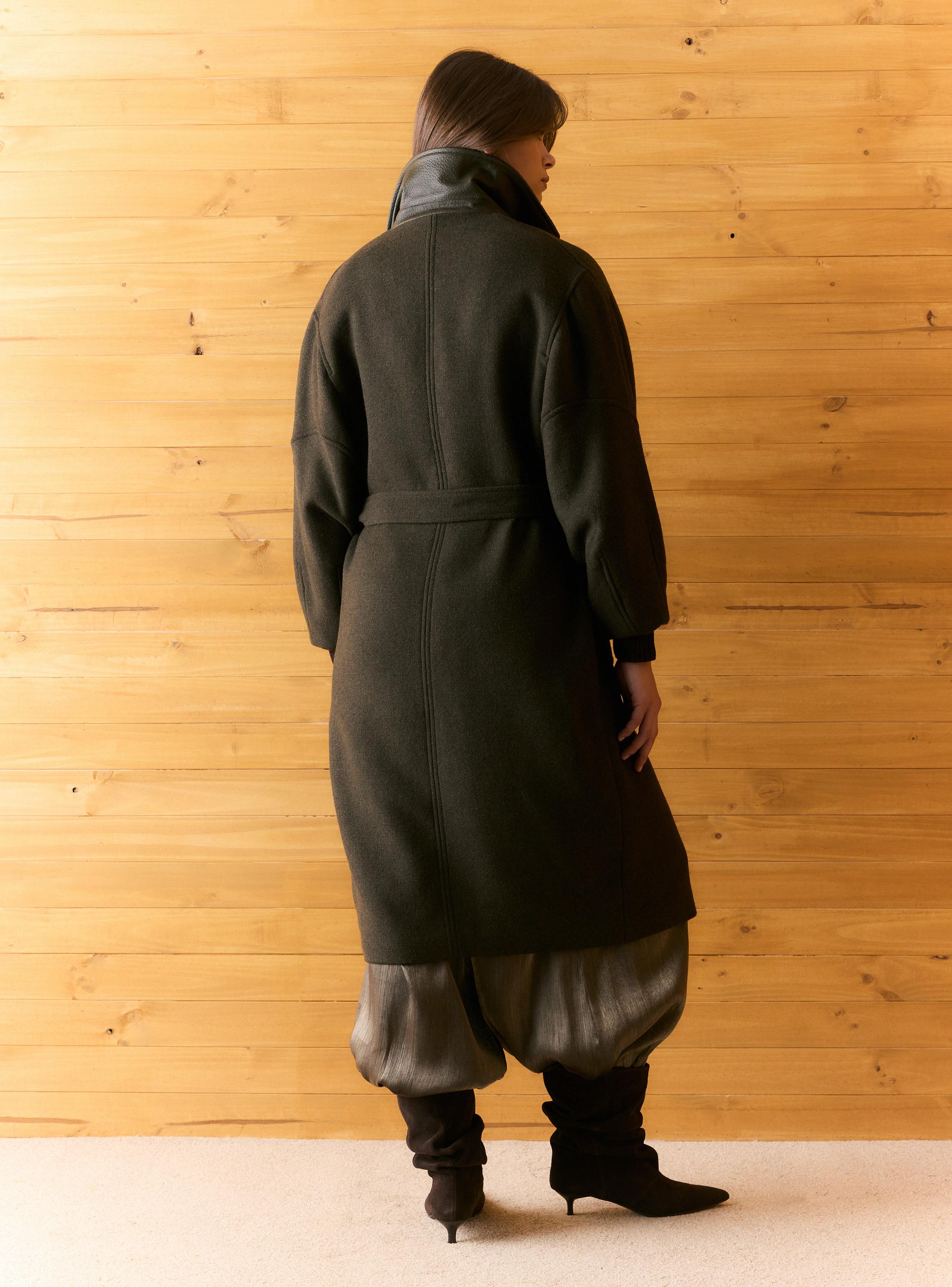 Abrigo Cuello Alto Funnel Lazo en Cintura-5