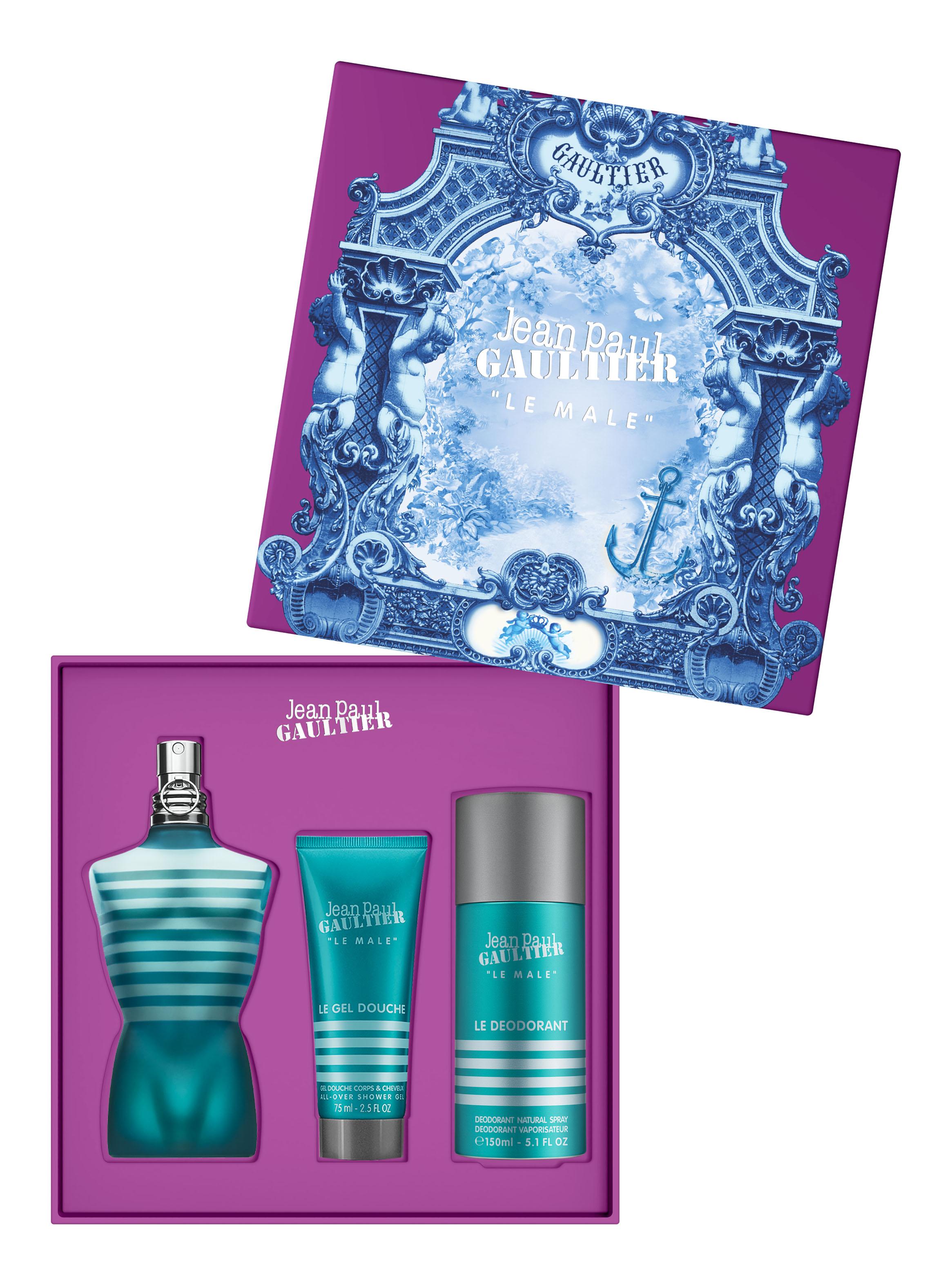 Set Perfume Le Male EDT Hombre 125 ml + All-Over Gel de Baño 75 ml + Desodorante Spray 150 ml-2