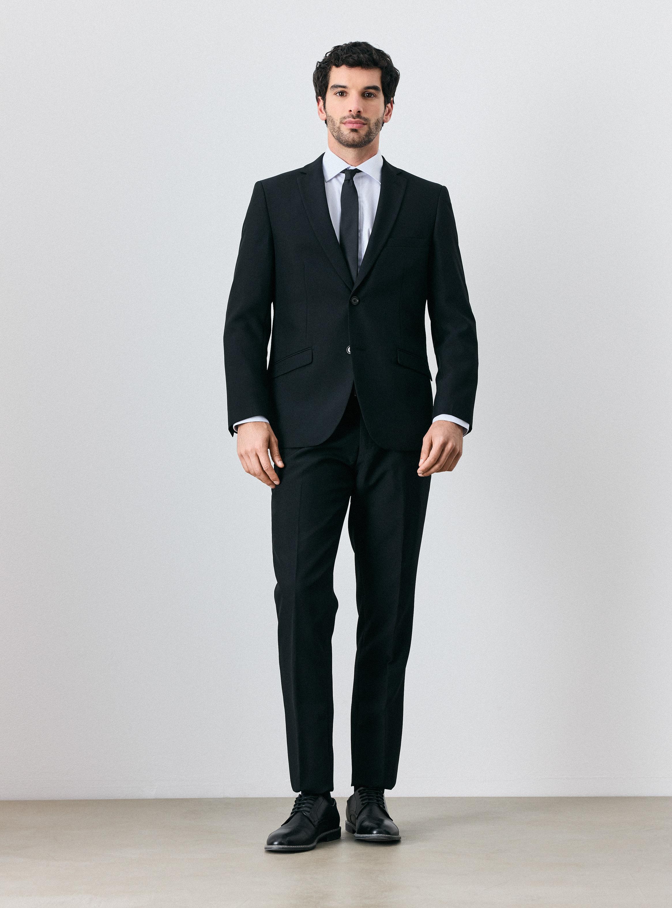 Traje Recto Tela Oxford Slim Fit-4