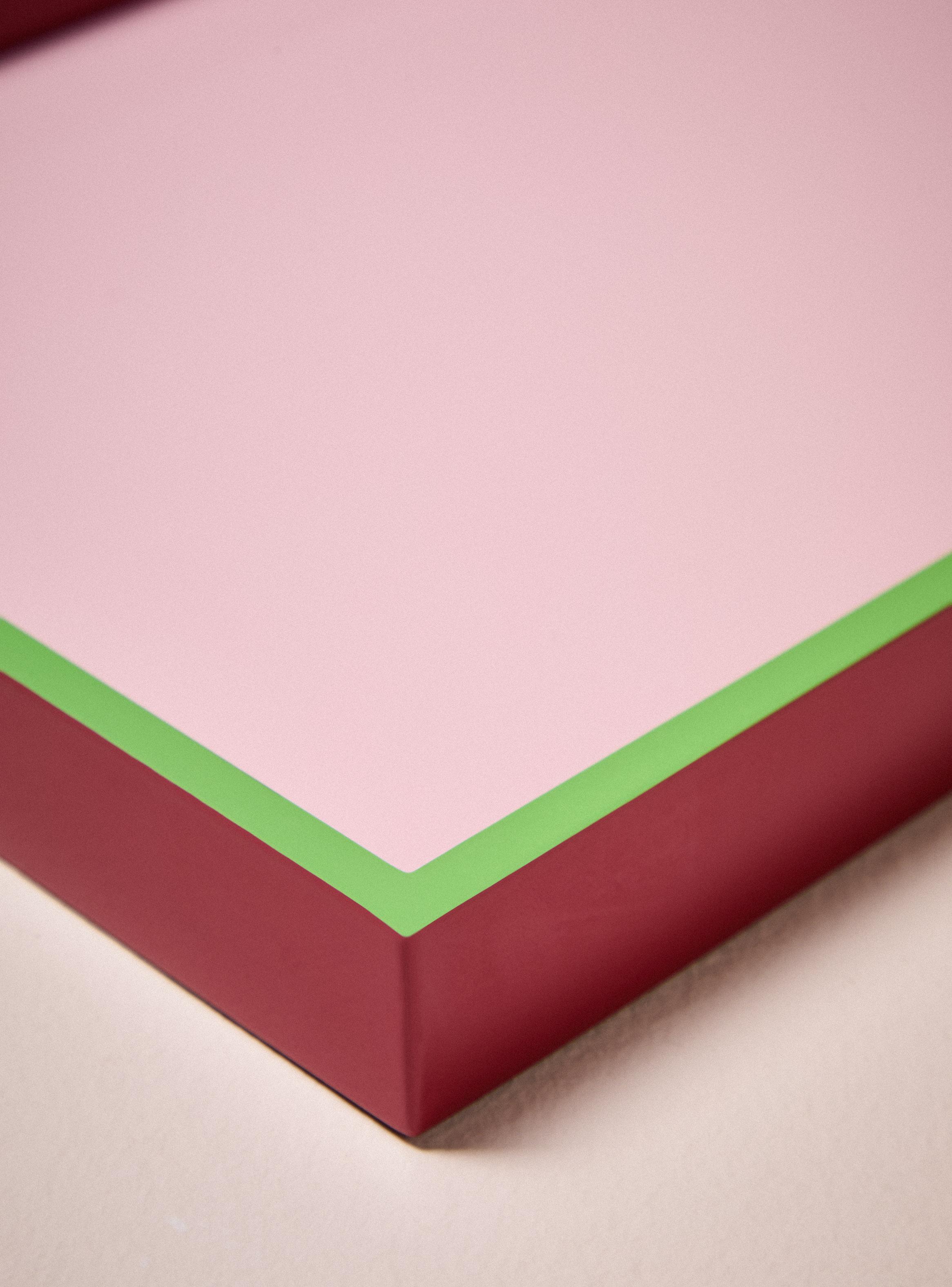 Bandeja Lacada Rosado 25 x 20 cm-2