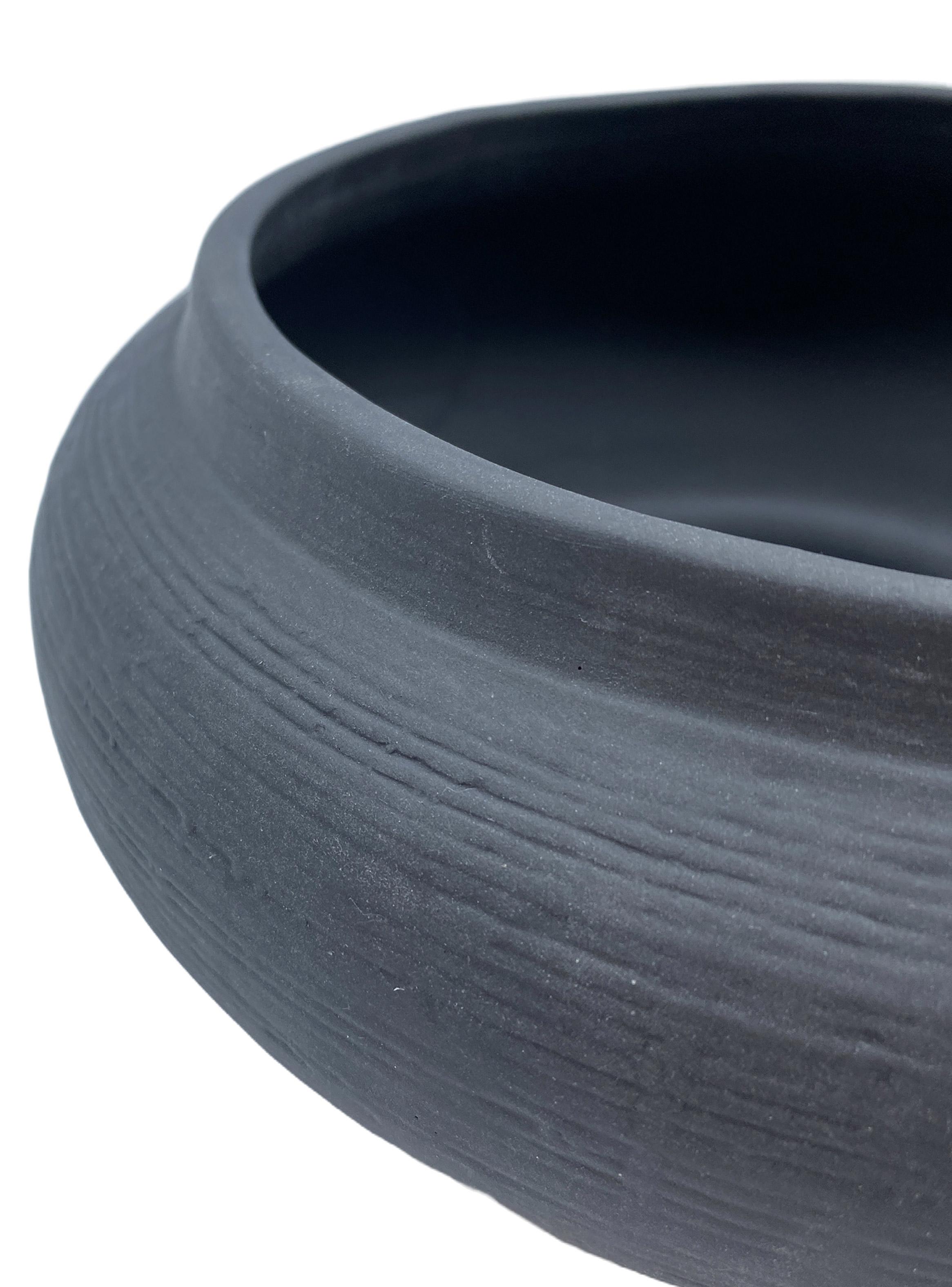 Jarrón Negro Cerámica 20x20x8 cm-2