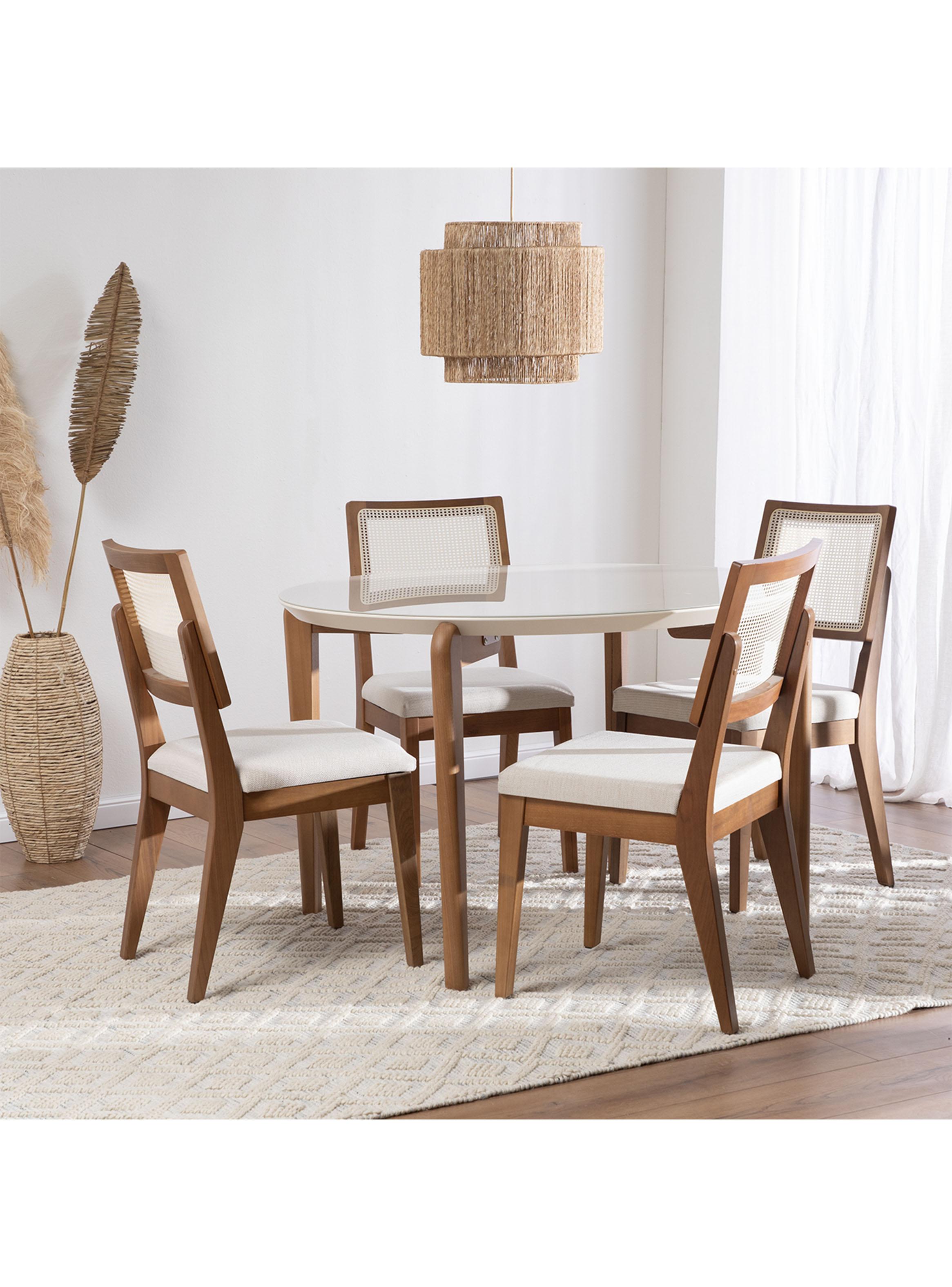 Juego de Comedor Donatella Red 115 cm + 4 Sillas Saga-4