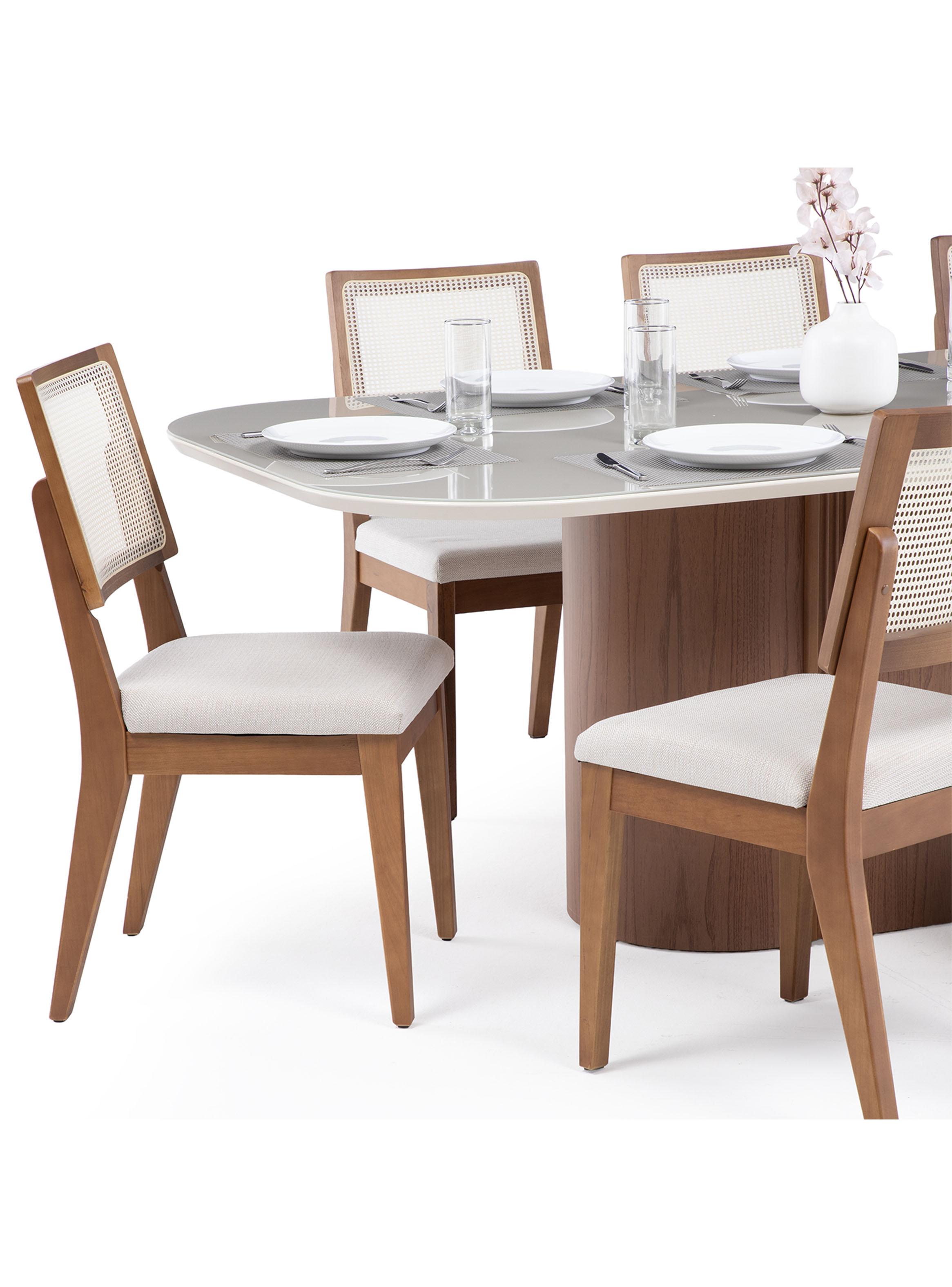 Juego de Comedor Kalina 2.2 Vidrio Madera  8 Sillas Saga-3