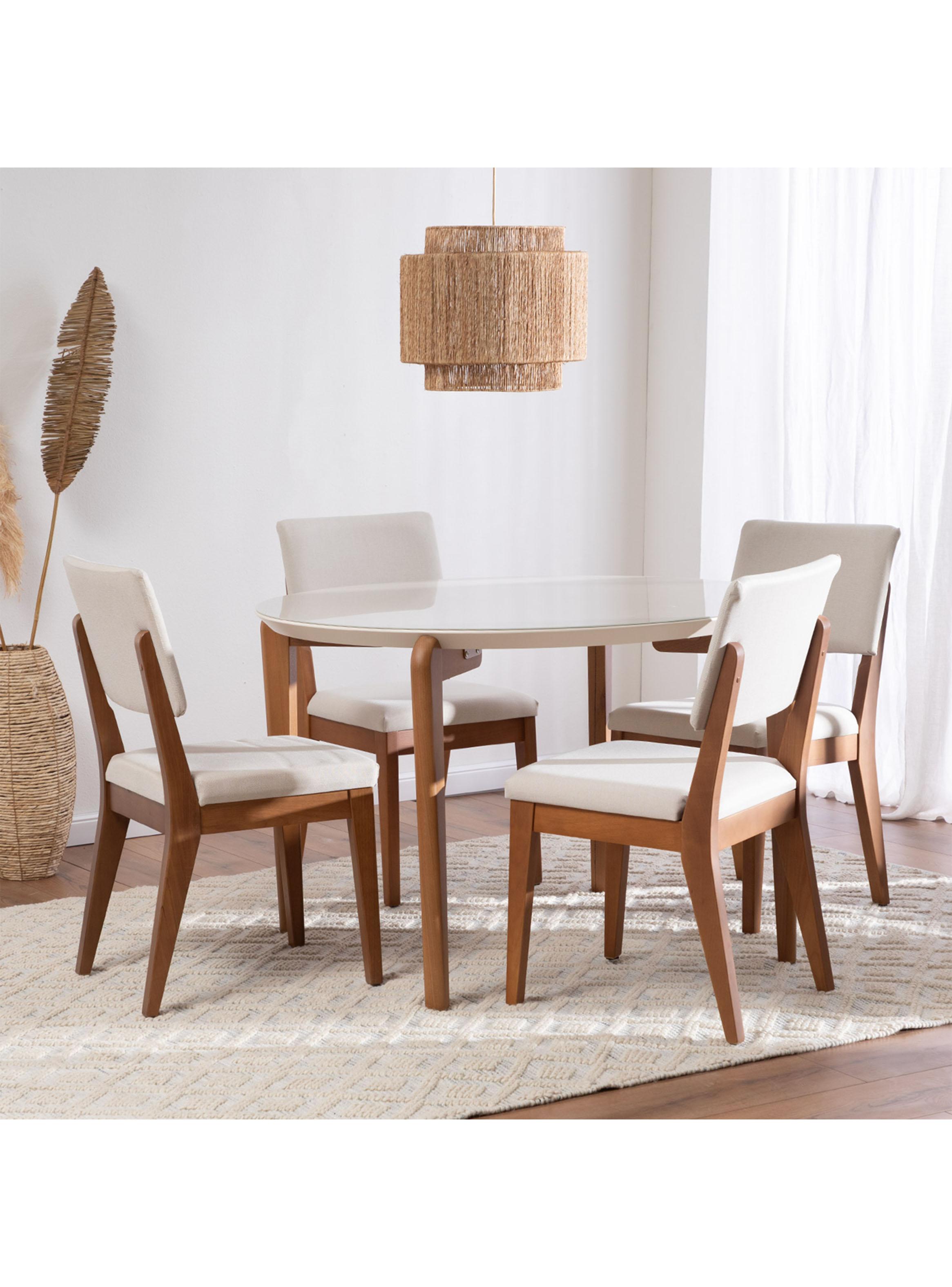 Juego de Comedor Donatella Redondo 115  4 Sillas Ella-4