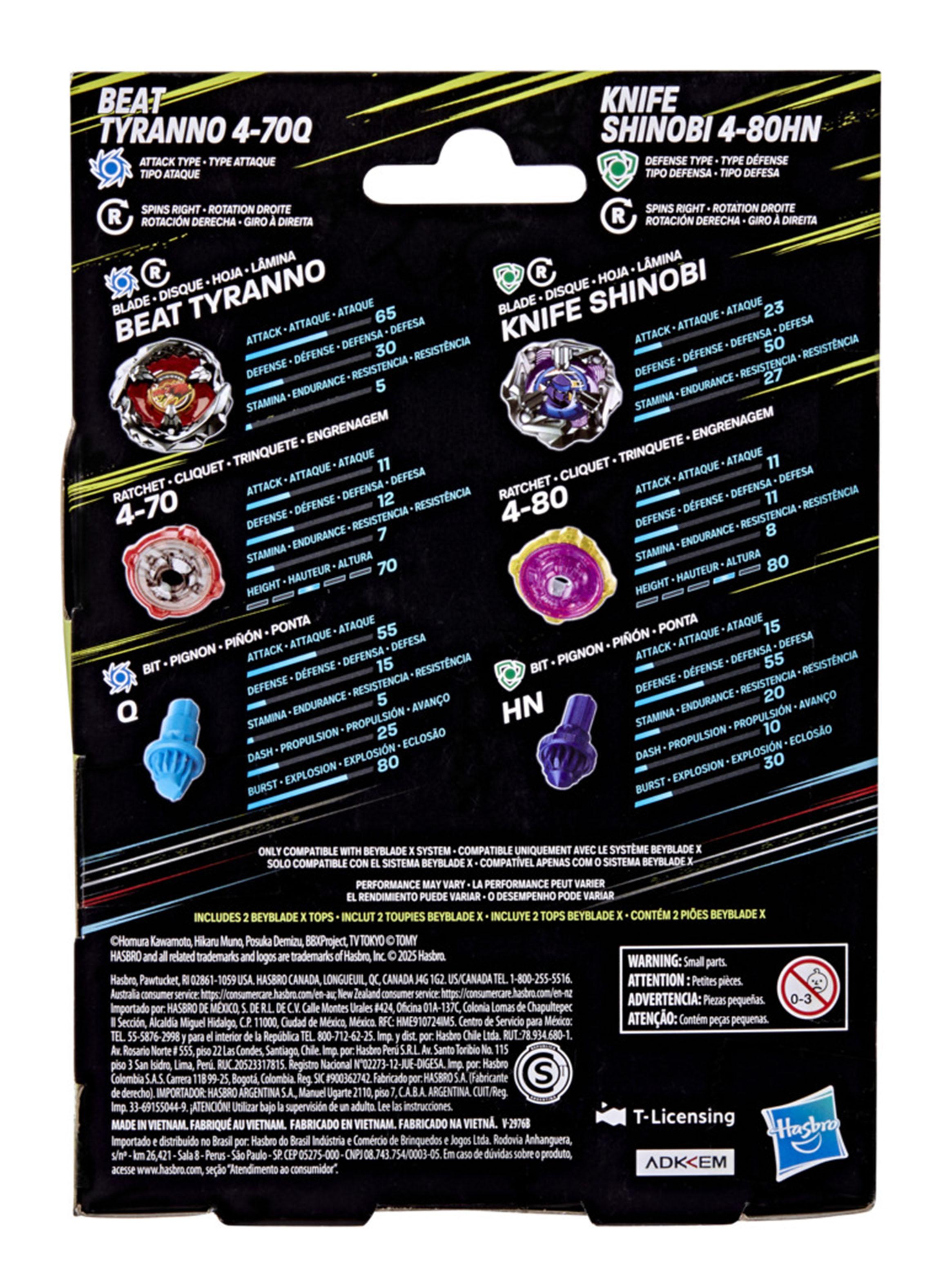Pack Trompo Doble Beat Tyranno 4-70Q y Knife Shinobi 4-80HN-5