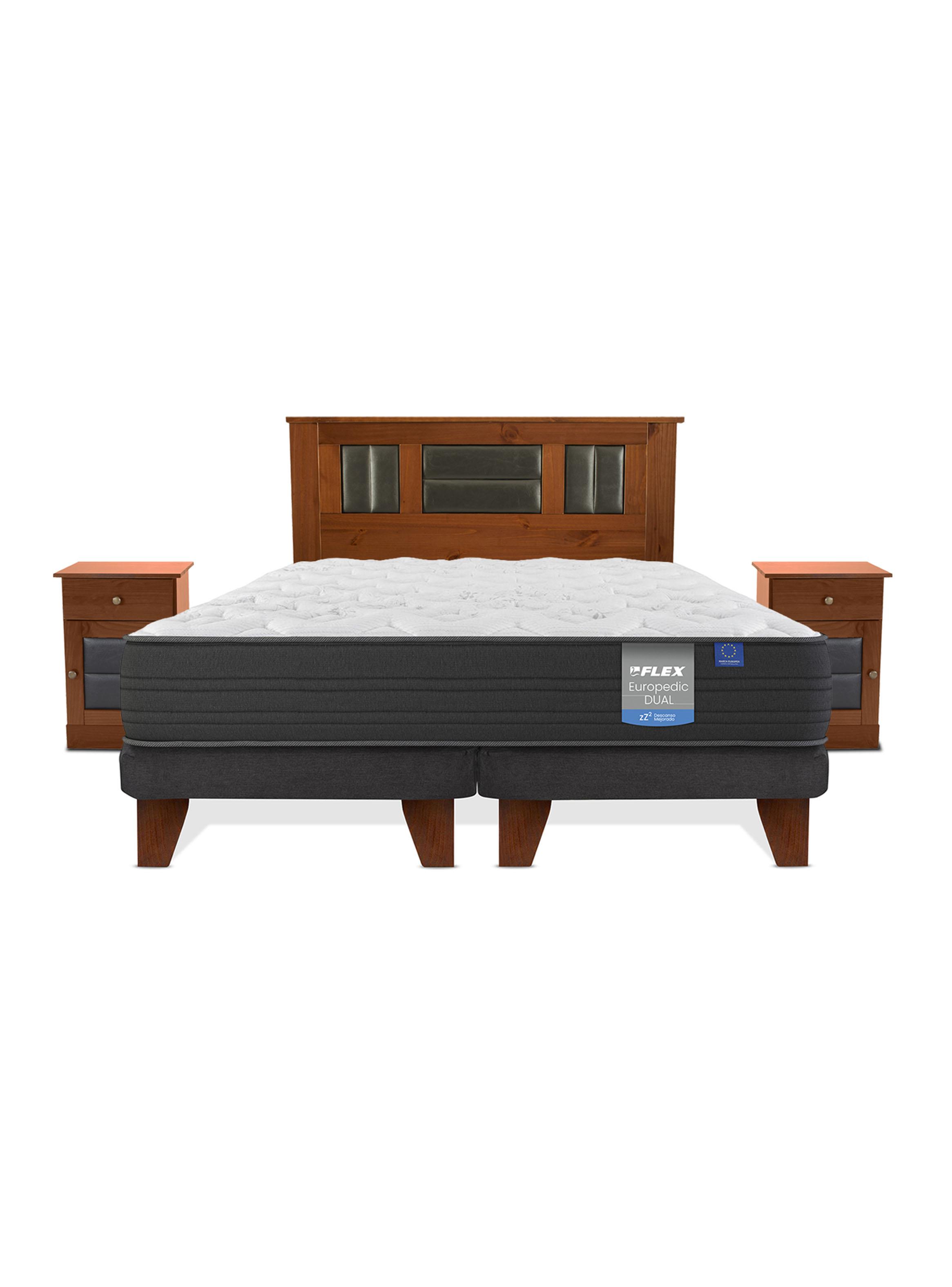Cama Europea Europedic Dual King Base Dividida + Respaldo + Veladores-2