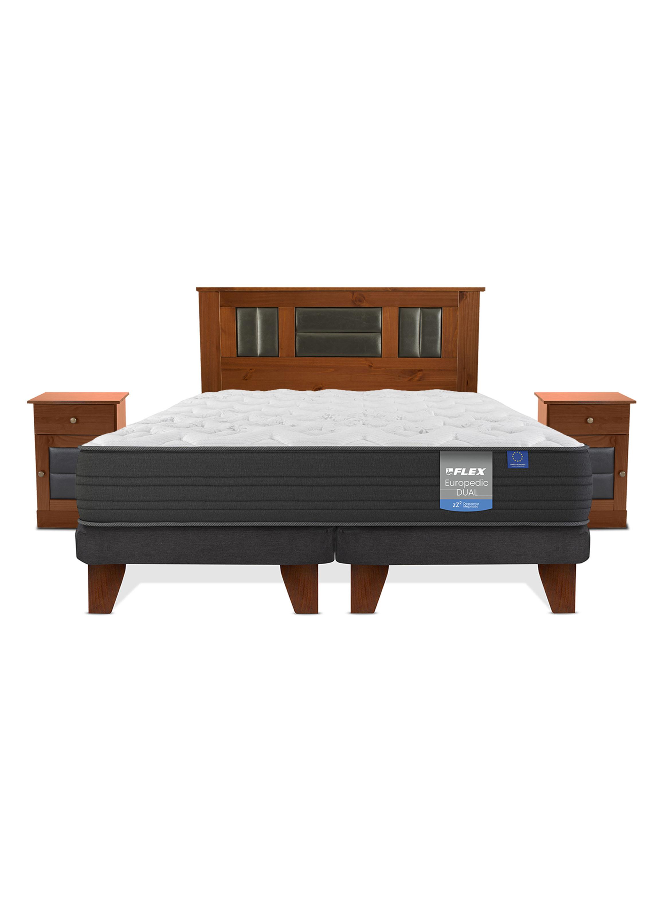 Cama Europea Europedic Dual King Base Dividida + Respaldo + Veladores-2
