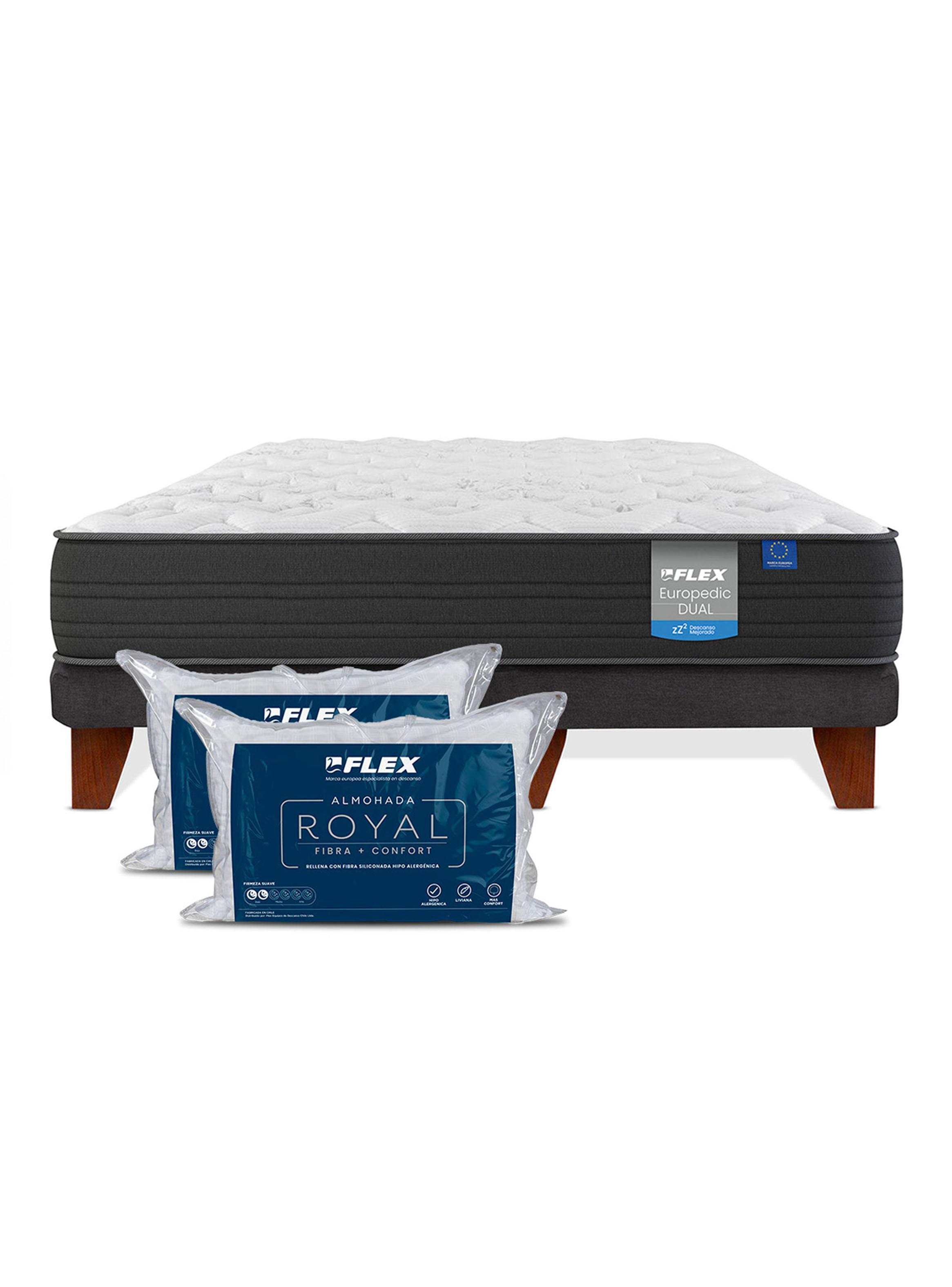 Cama Europea Europedic Dual Base Dividida 2 Plazas + 2 Almohadas Royal-2
