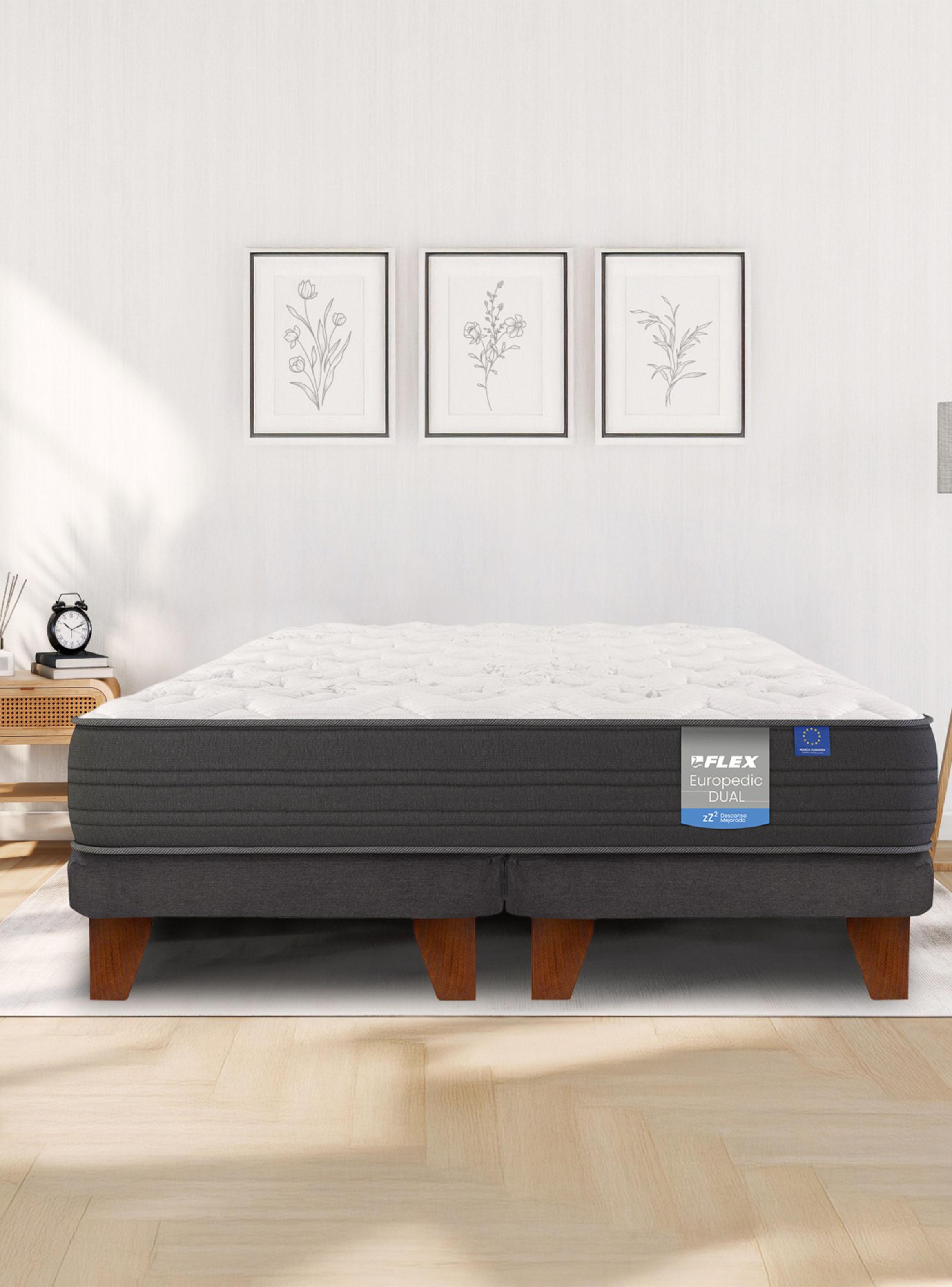 Cama Europea Europedic Dual Base Dividida 2 Plazas + 2 Almohadas Royal-5