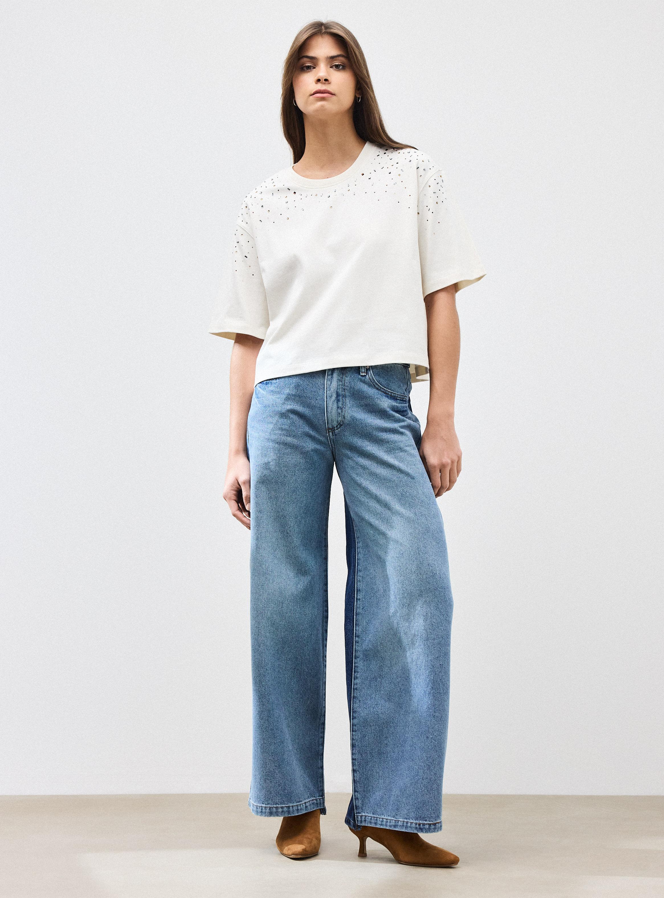 Polera Hombro Caído con Aplicación Joya-4