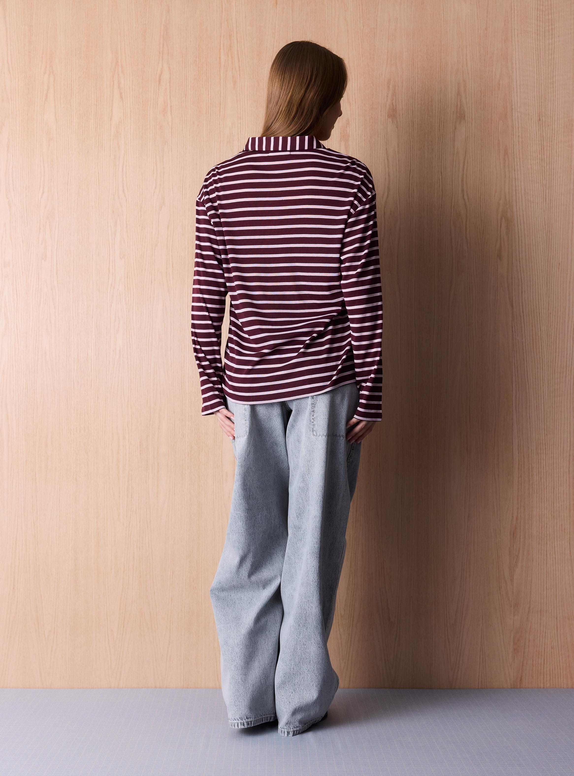 Polera Cuello Polo y Rayas-5