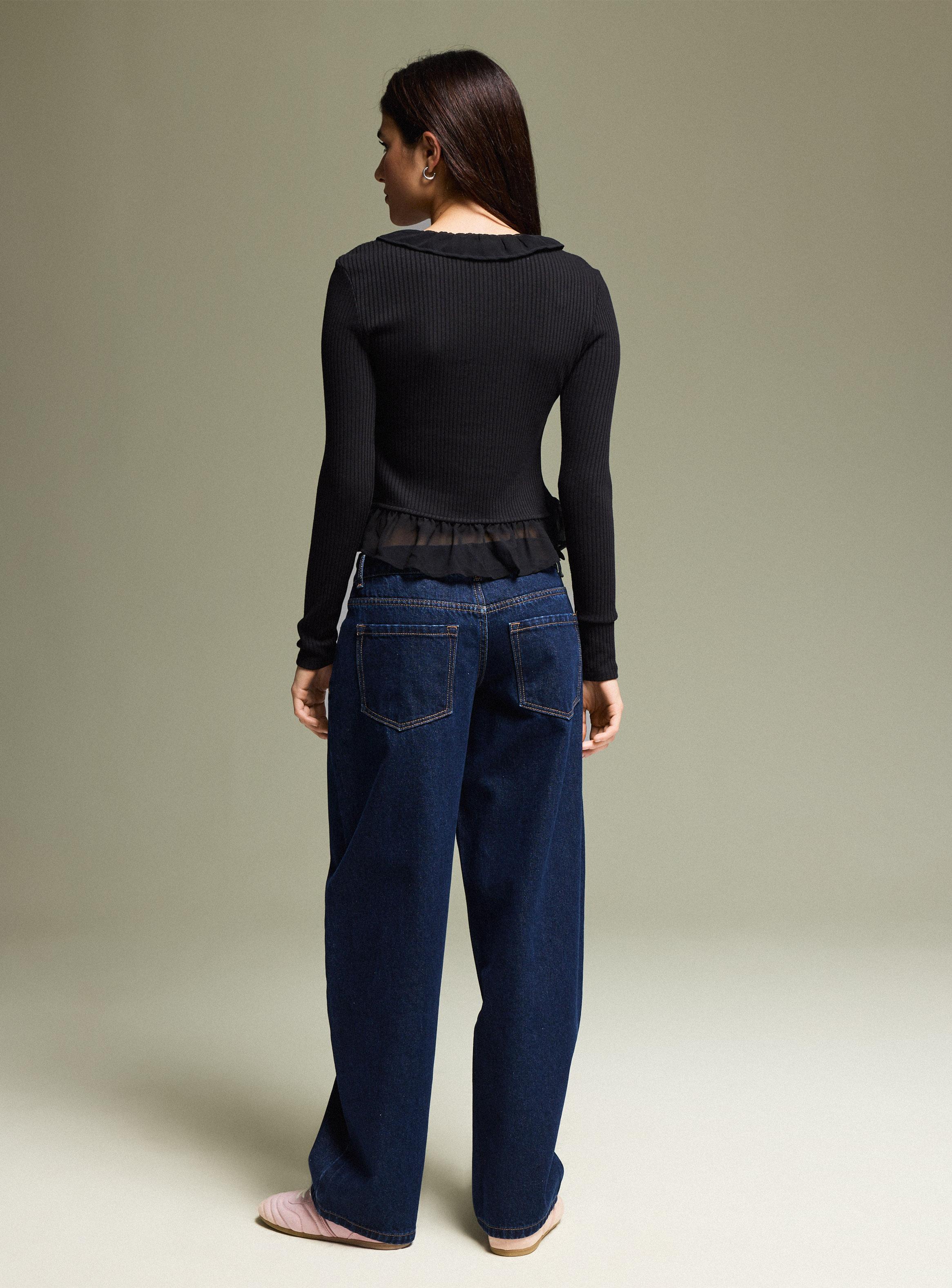 Cárdigan con Vuelo y Lazo-5