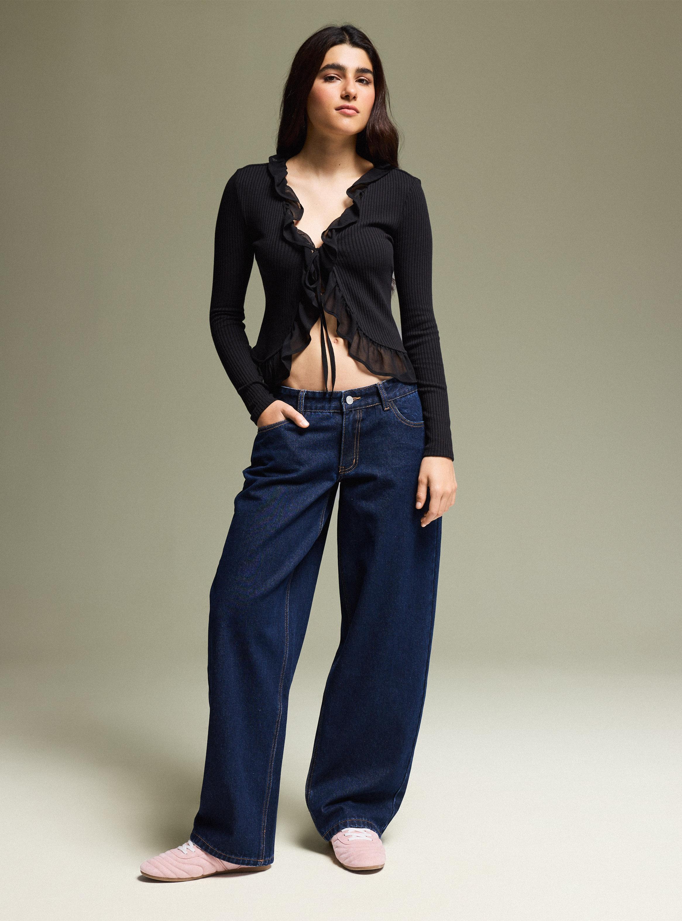 Cárdigan con Vuelo y Lazo-4