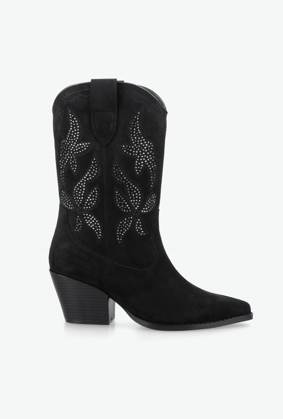 Bota Cuero Cowboy con Diseño de Tachas Mujer-4