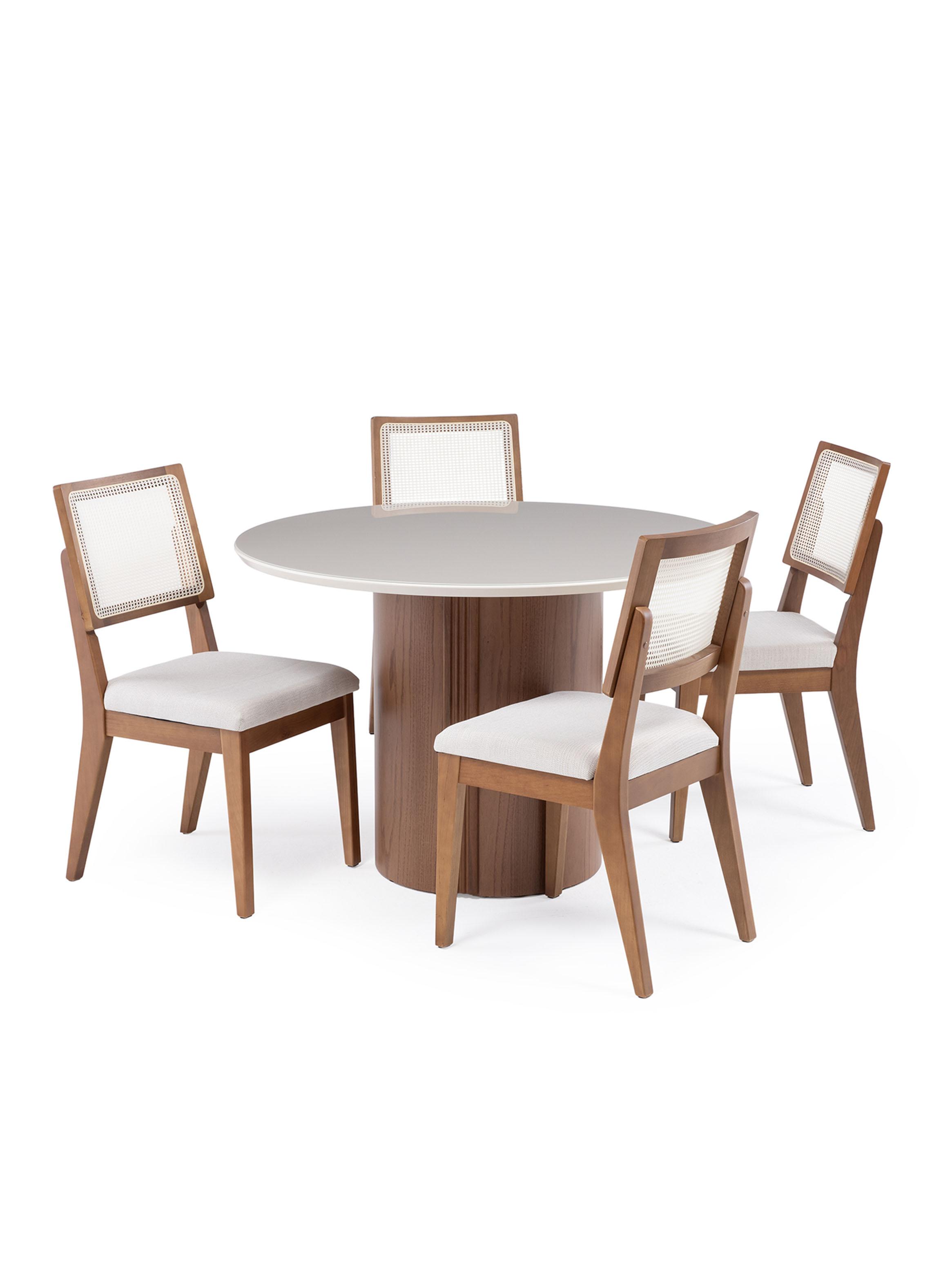 Juego de Comedor Kalina Redondo 1.15 4 Sillas Saga-0