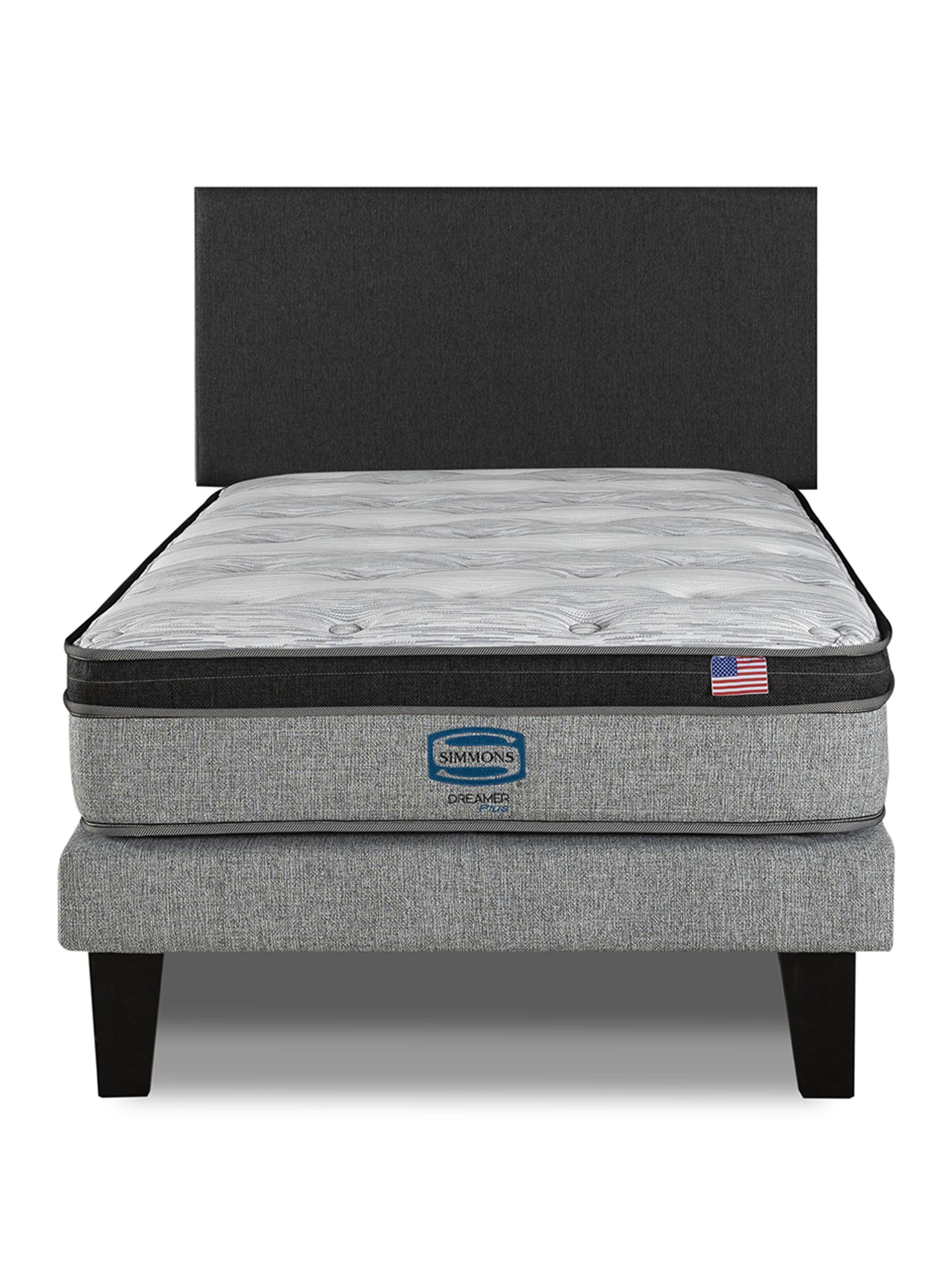 Cama Europea Dreamer Plus 1.5 Plazas Pgm Base Normal + Respaldo-2