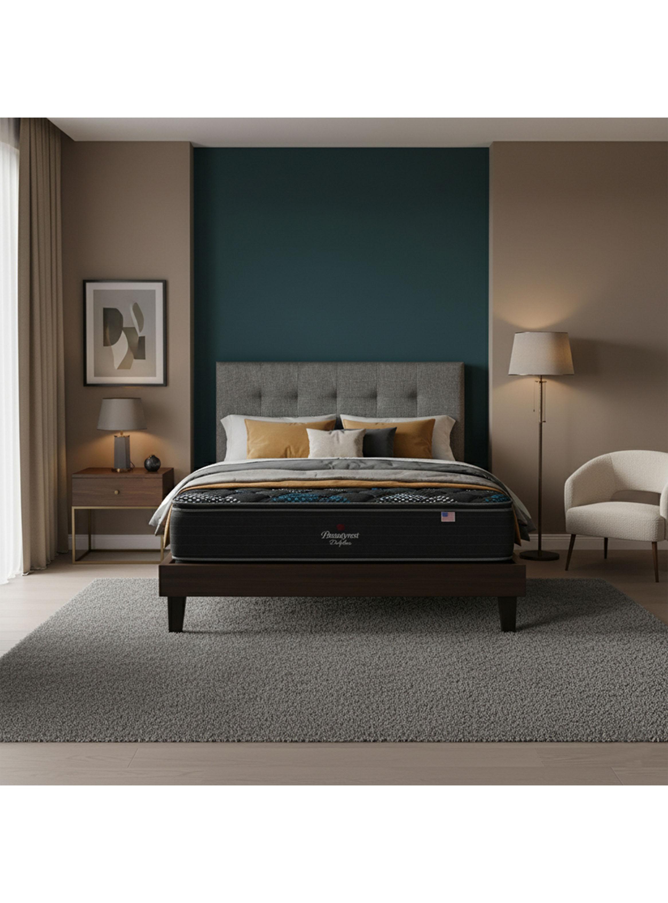 Cama Europea Gravity Dual 2 Plazas Base Dividida Respaldo Urban Gris-5