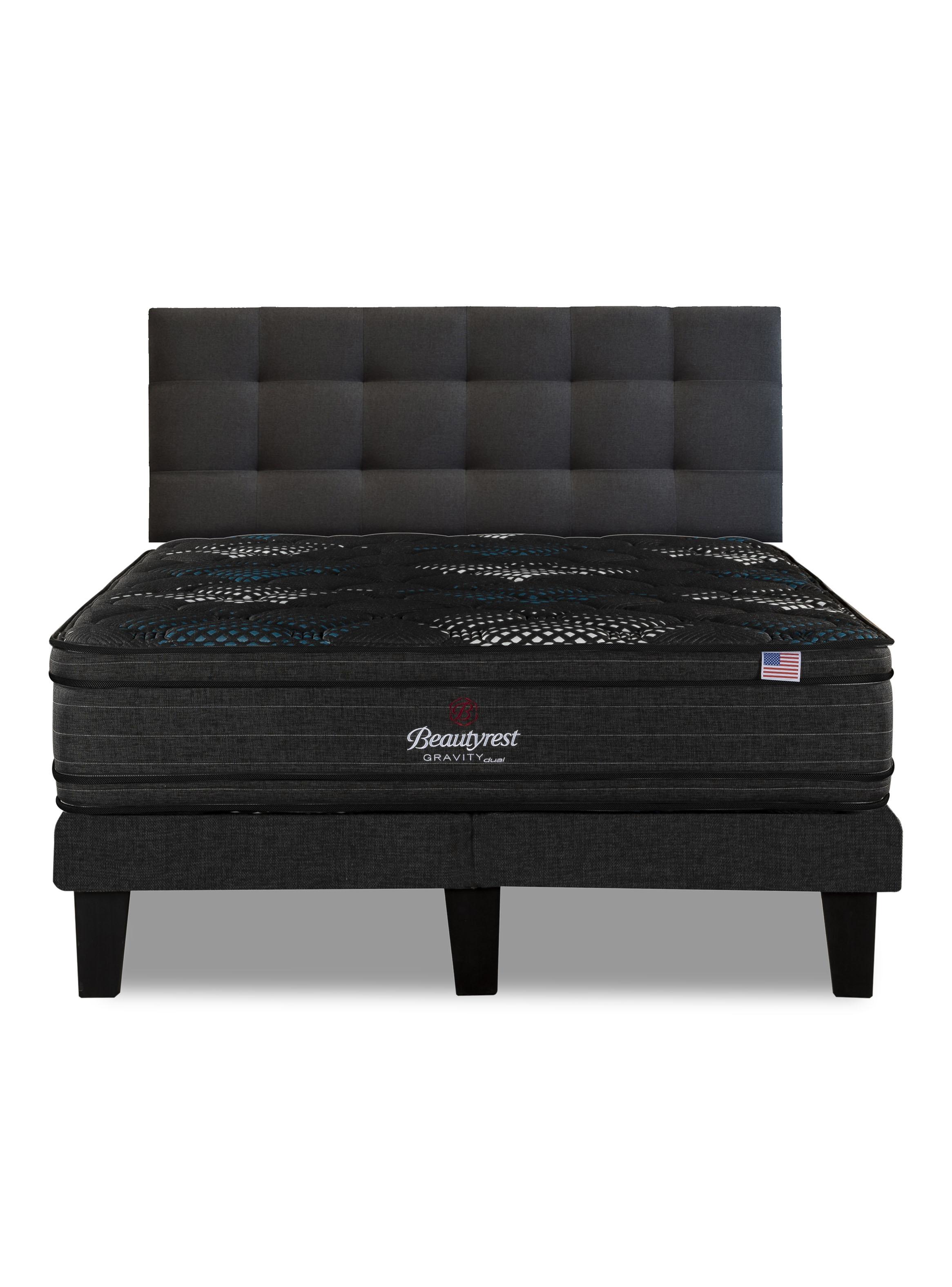 Cama Europea Gravity Dual 2 Plazas Base Dividida Respaldo Urban Marengo-2