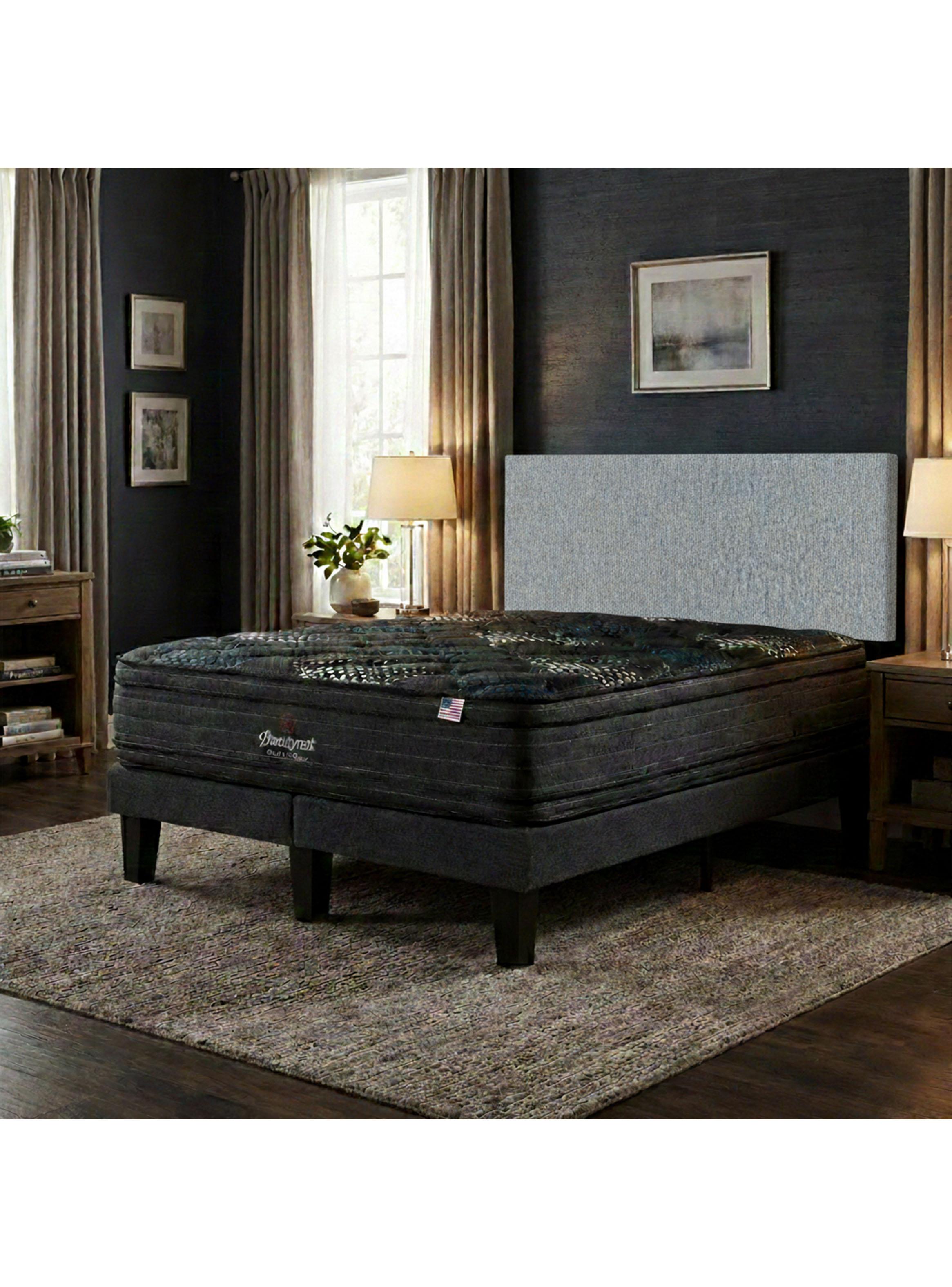 Cama Europea Gravity Dual 2 Plazas Base Dividida Respaldo Praga Plata-5