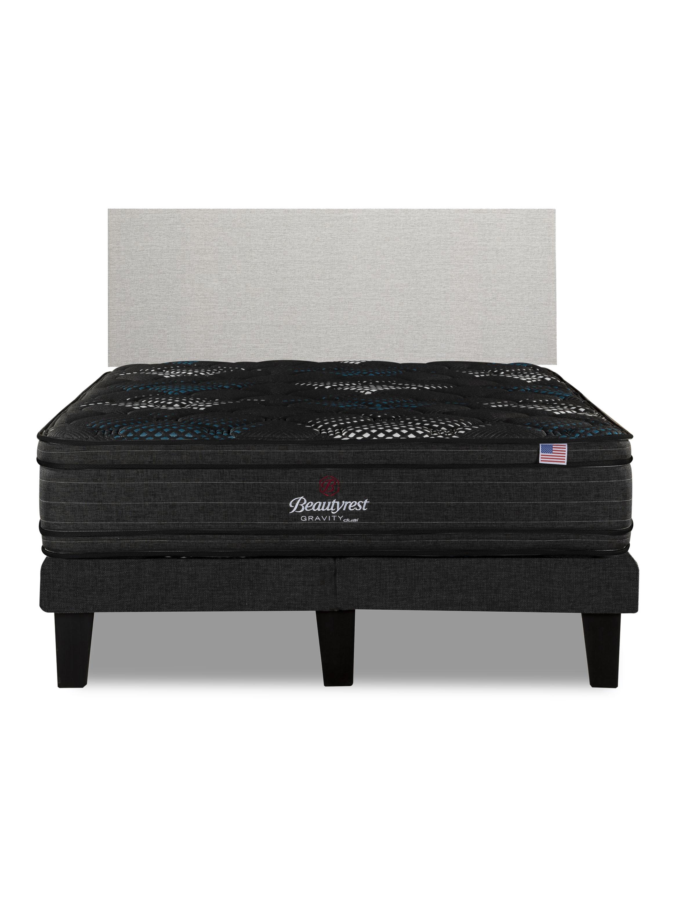 Cama Europea Gravity Dual 2 Plazas Base Dividida Respaldo Praga Arena-2