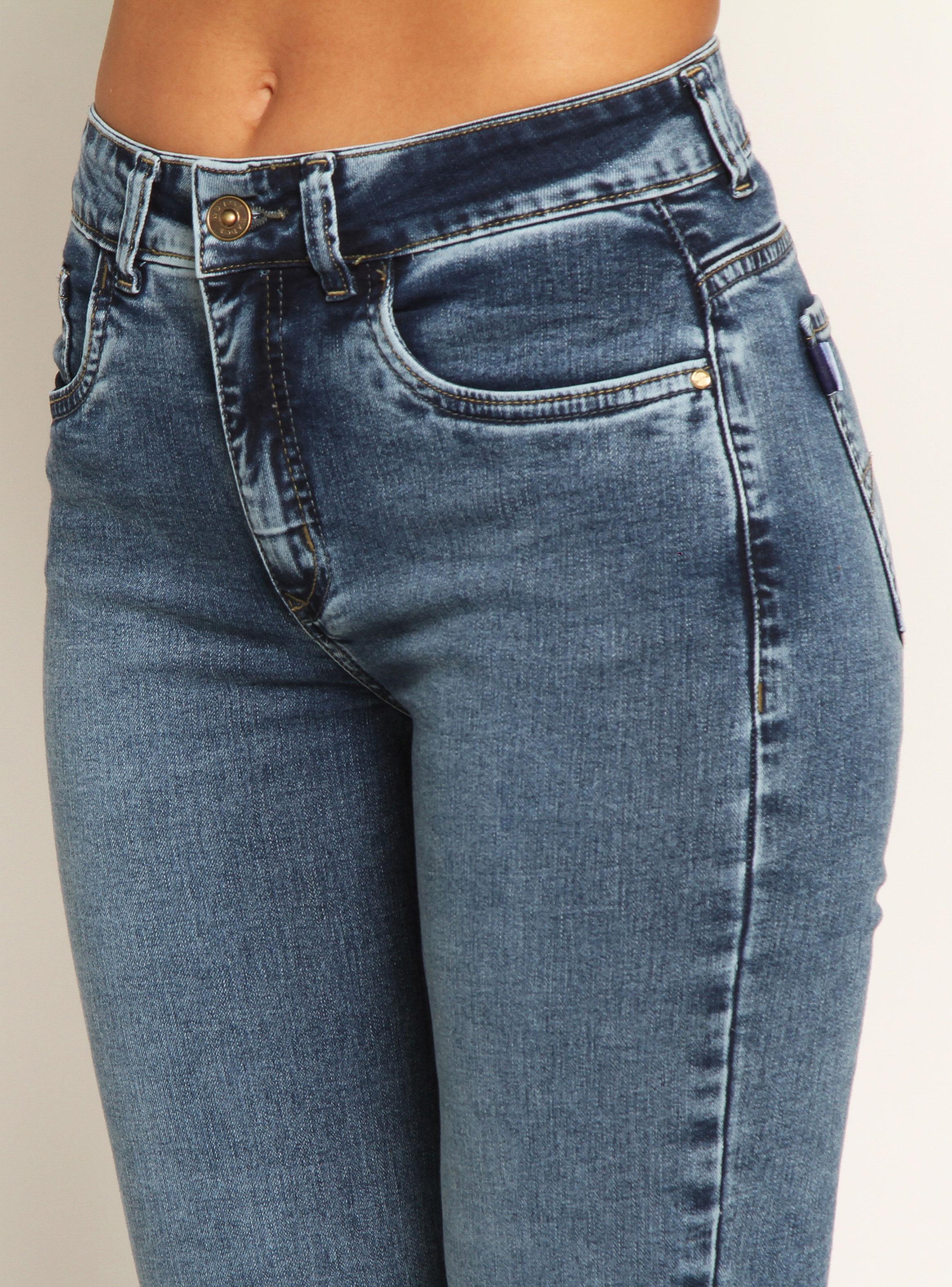 Jeans Capri Tiro Alto Pretina Básica-2