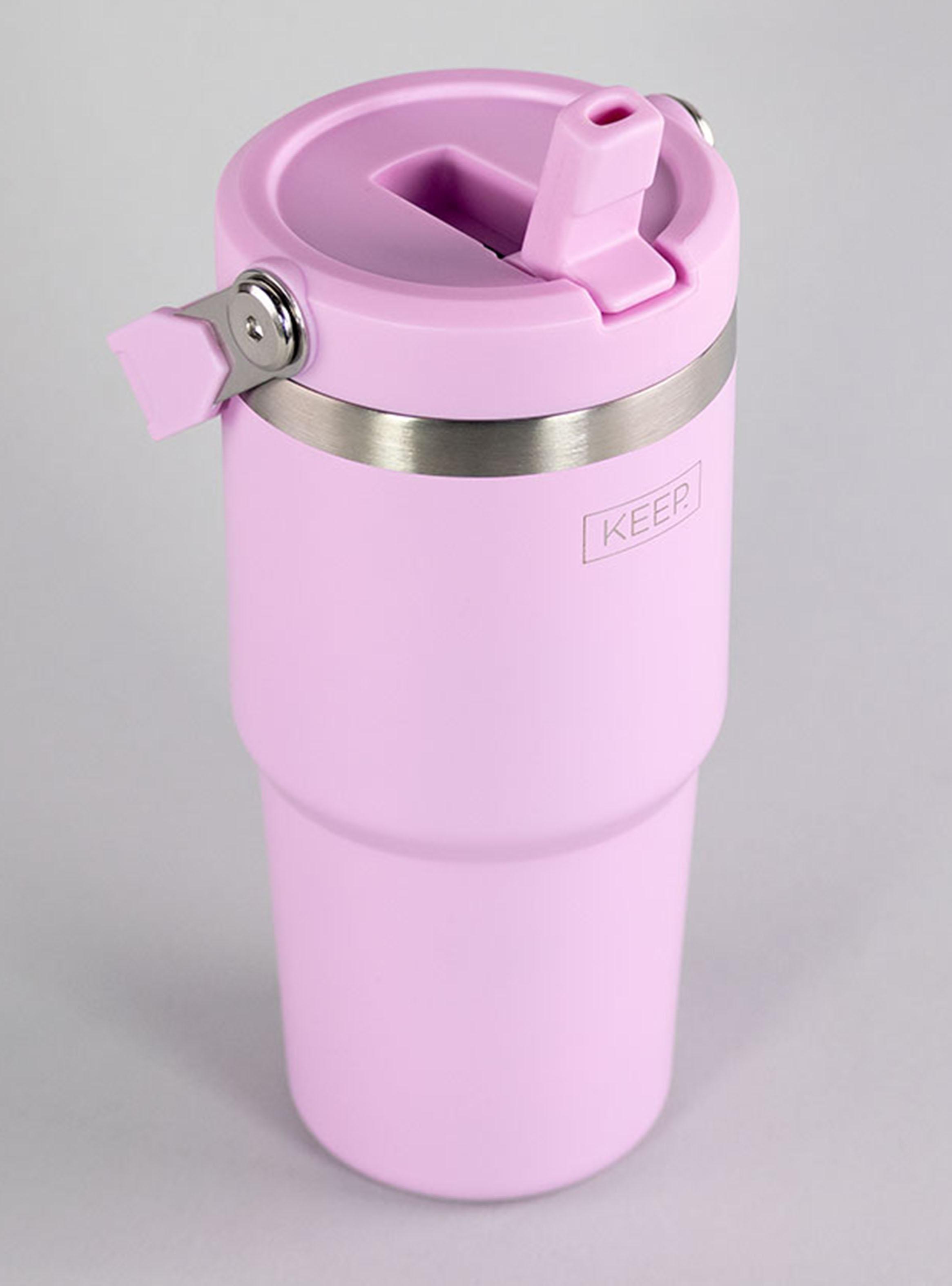 Botella Insulada con Mango Acero Inoxidable 590 ml Rosado-2