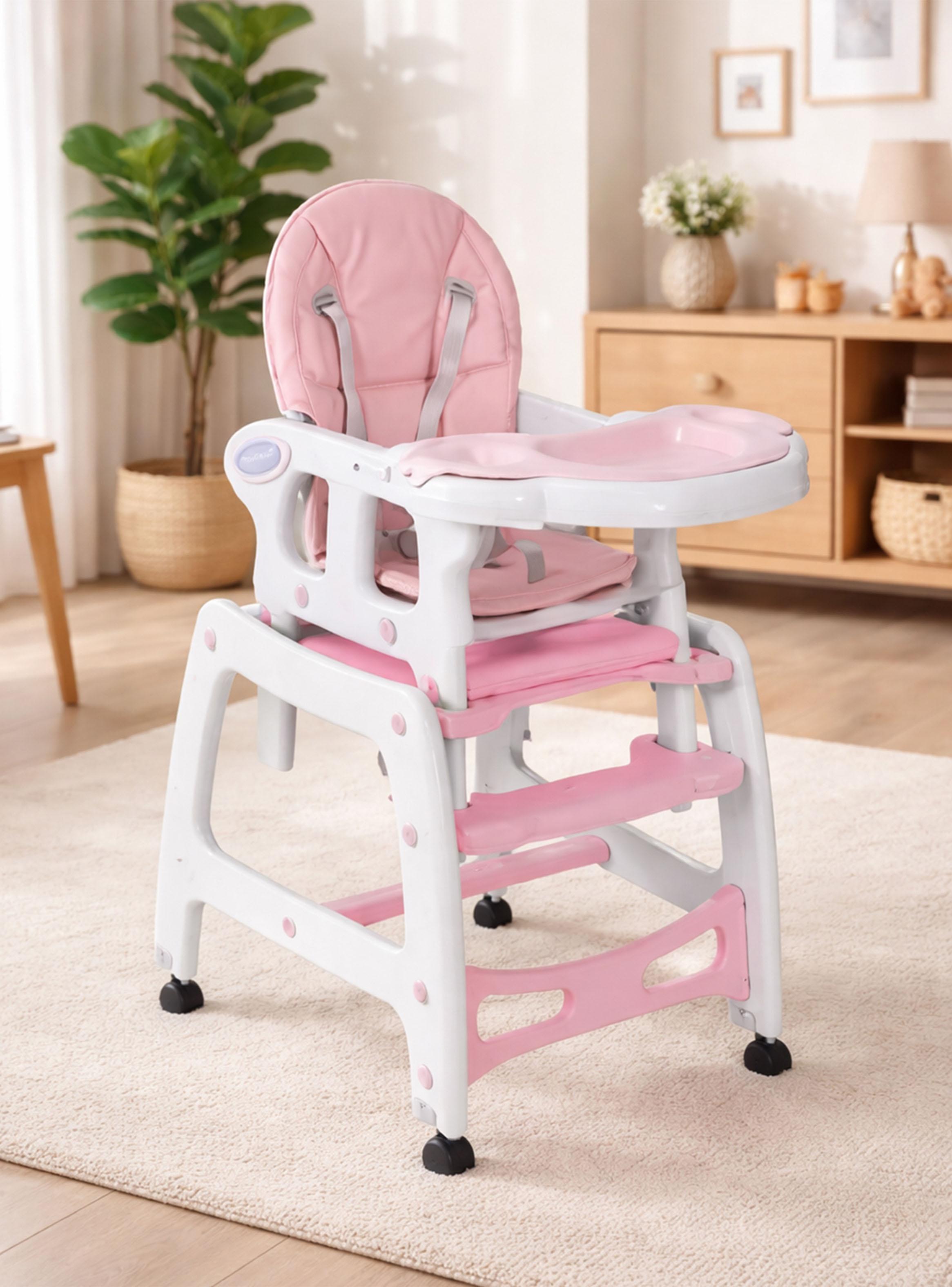 Silla de Comer New 3 Funciones Rosa Claro-6