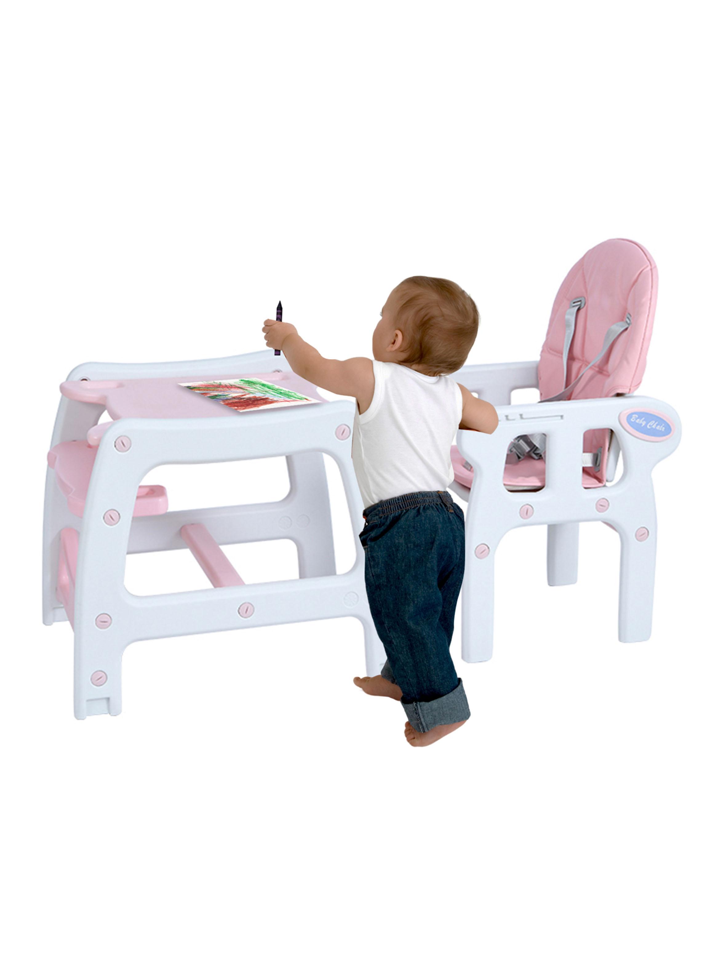 Silla de Comer New 3 Funciones Rosa Claro-2