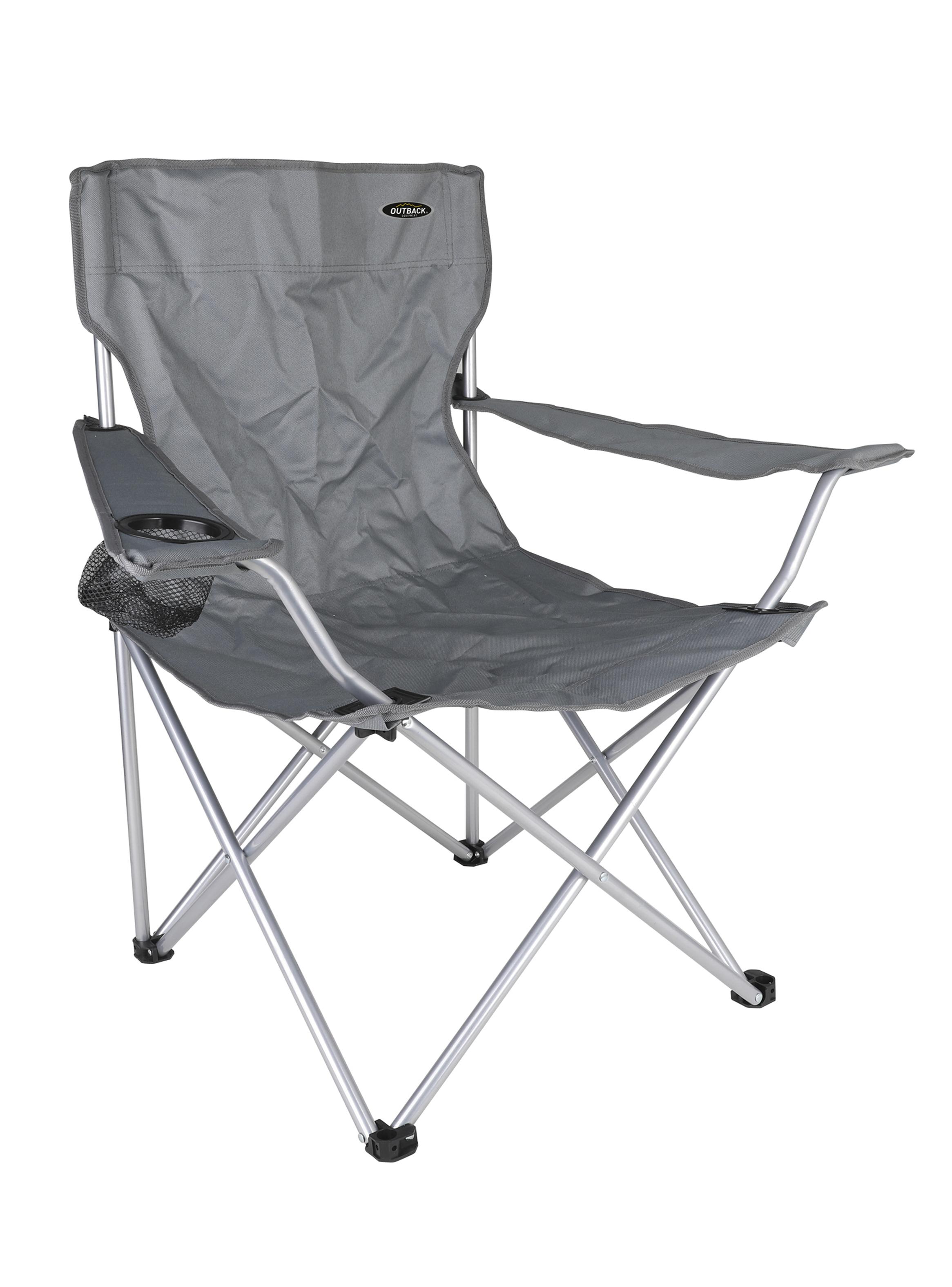 Silla de Camping con Apoya Brazos Gris-1