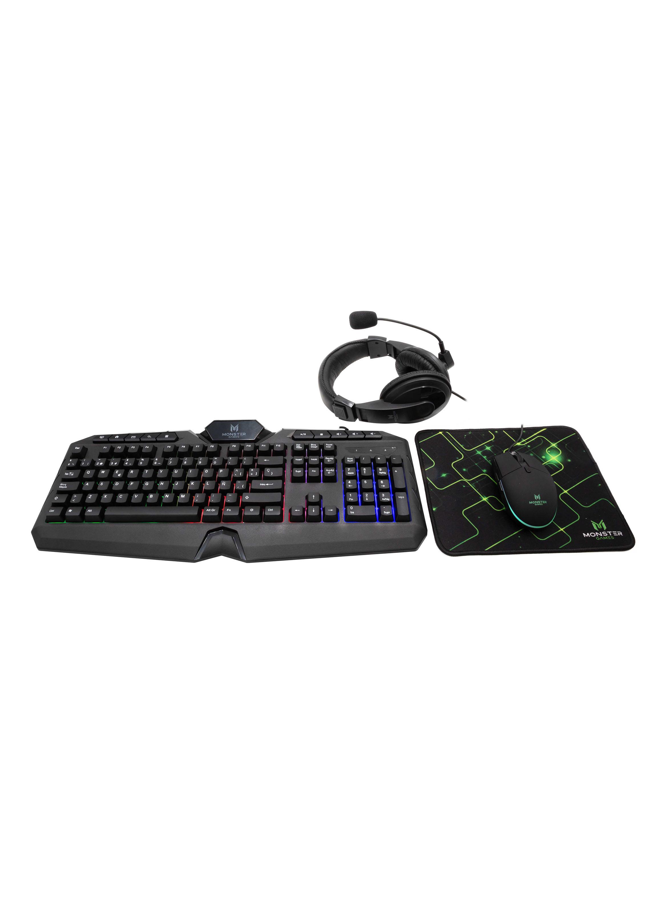 Kit 4 en 1 Insertion Pro Teclado + Headset + Mouse + Mousepad-4