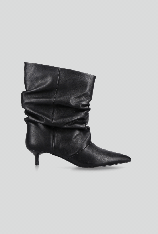 Botín Cuero Arrugada Mujer-4