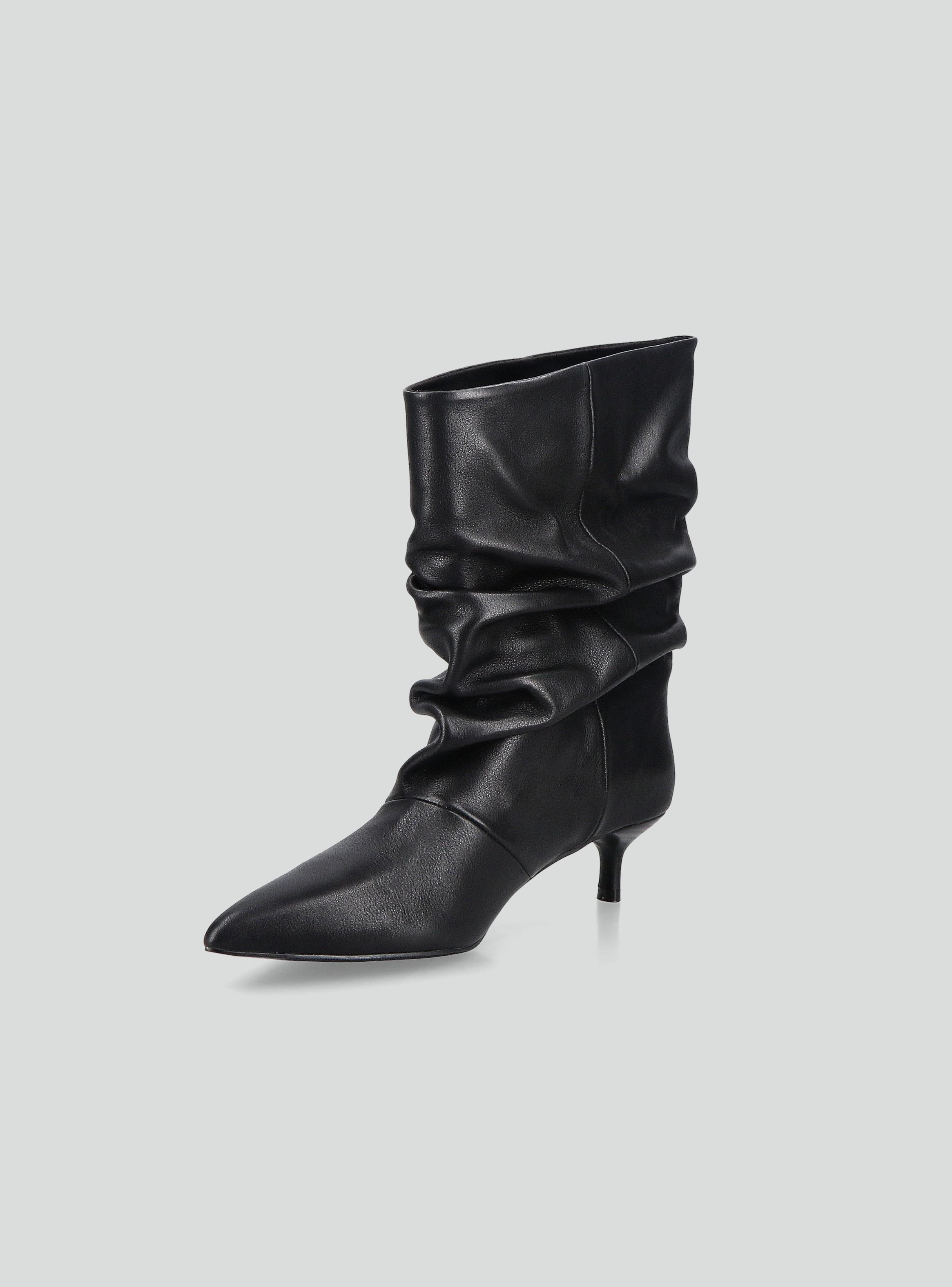 Botín Cuero Arrugada Mujer-2