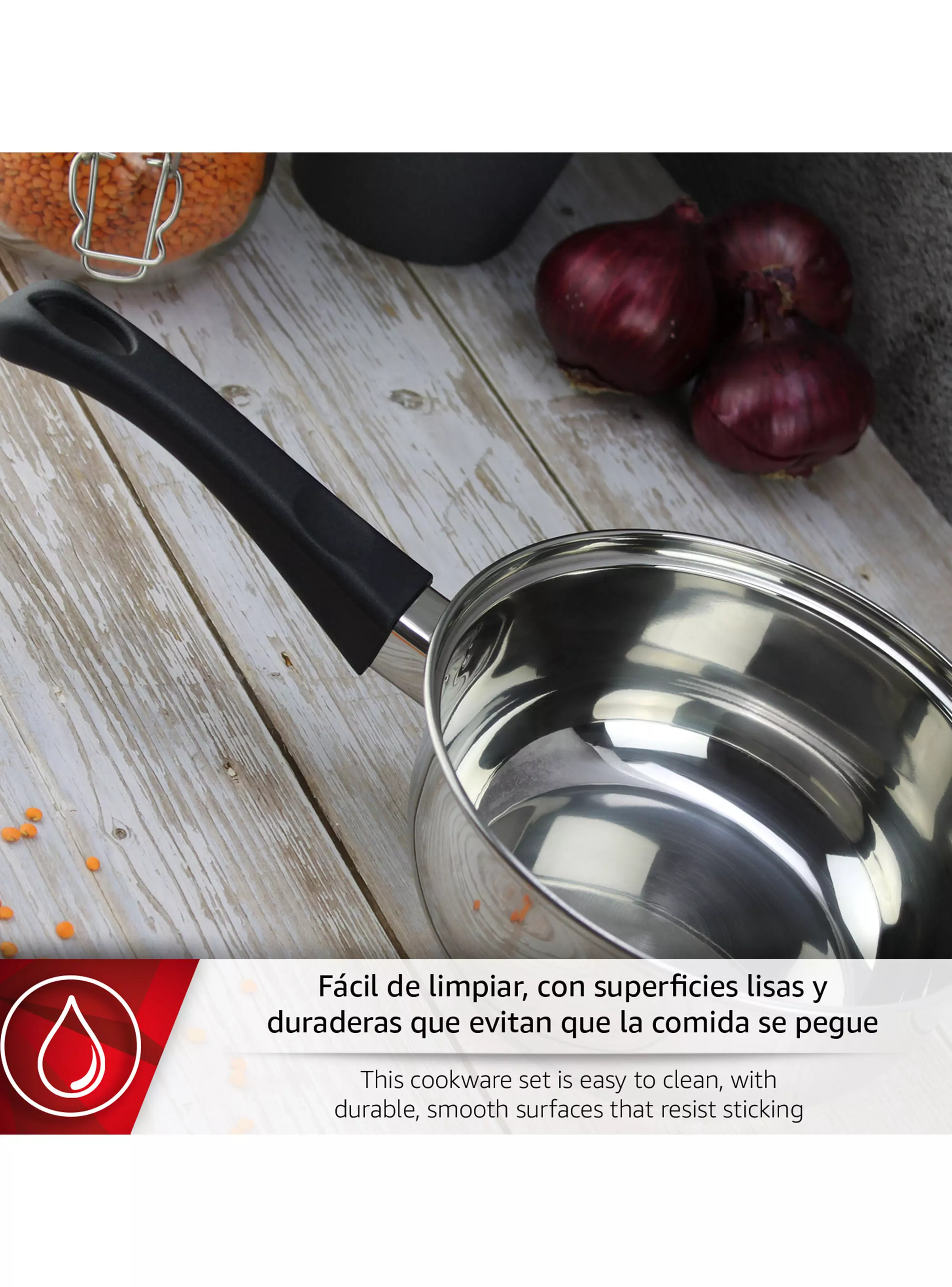Batería de Cocina Style 5 Piezas Plateado-3