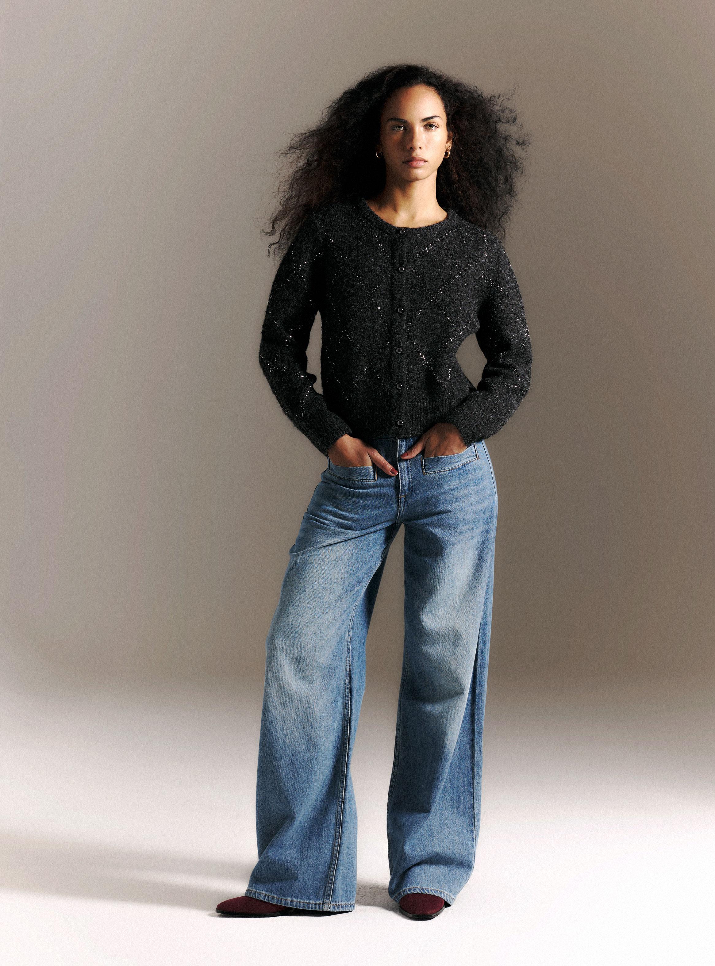 Cárdigan Diseño Rombos con Lentejuelas-4