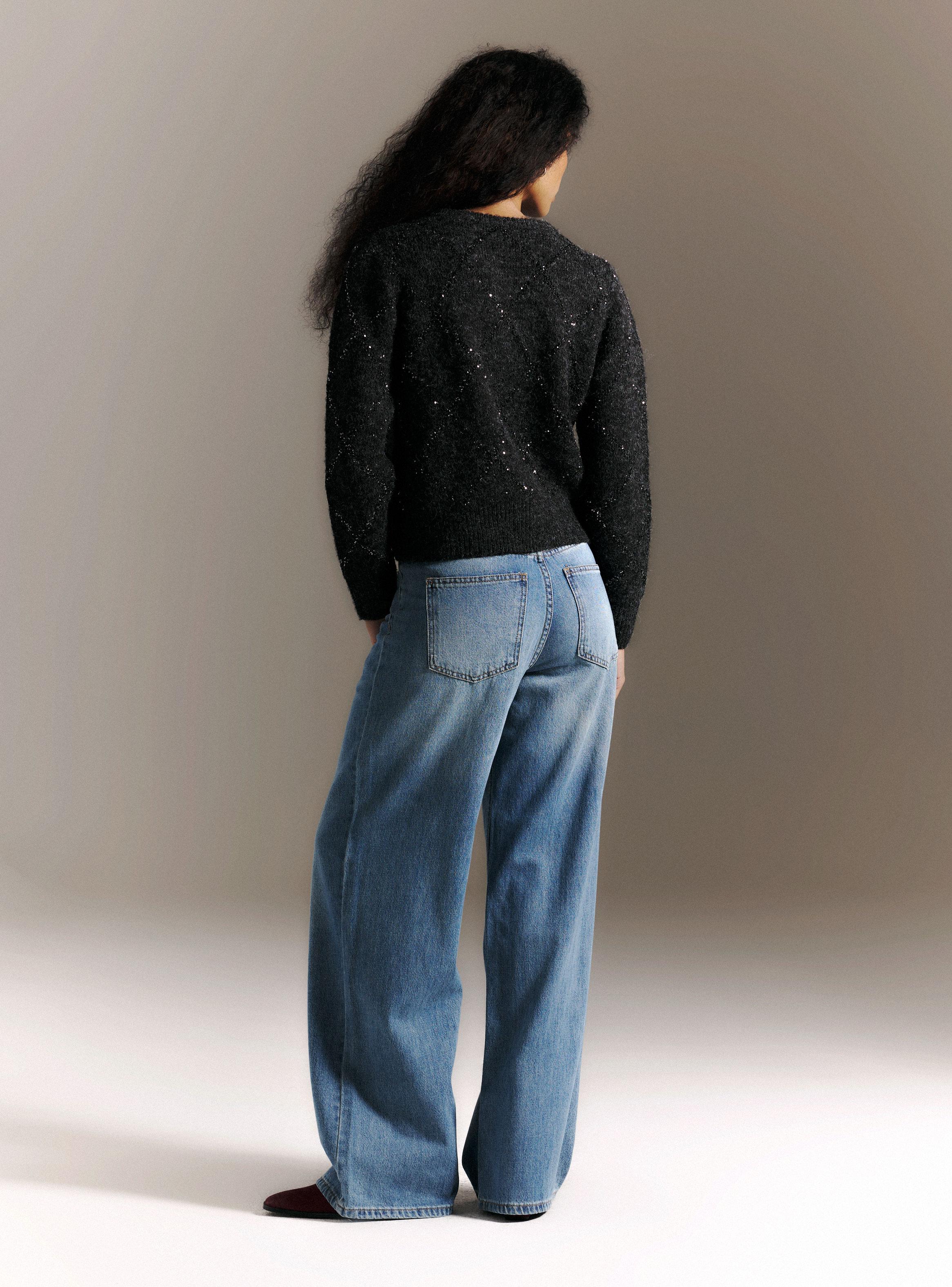 Cárdigan Diseño Rombos con Lentejuelas-5