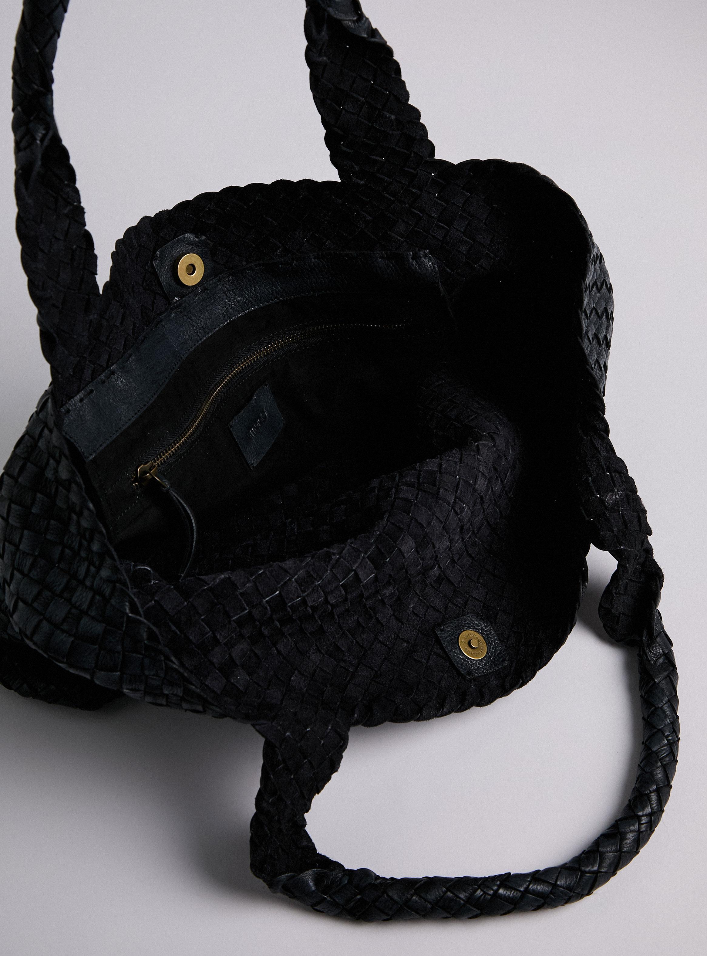 Cartera de Hombro Entramado con Bolso Interior-5