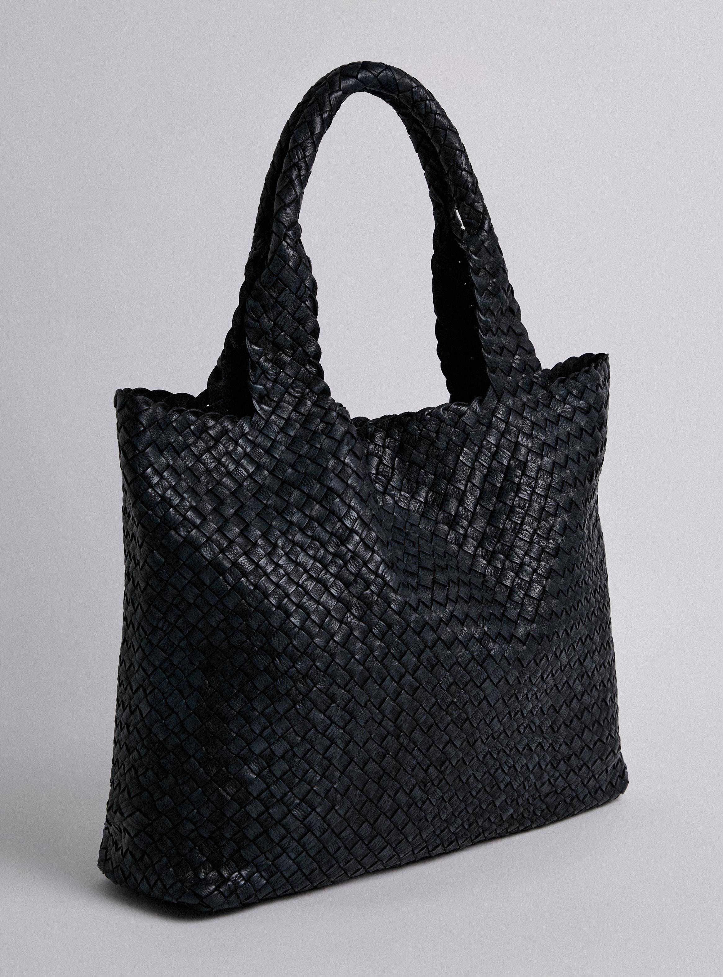 Cartera de Hombro Entramado con Bolso Interior-3