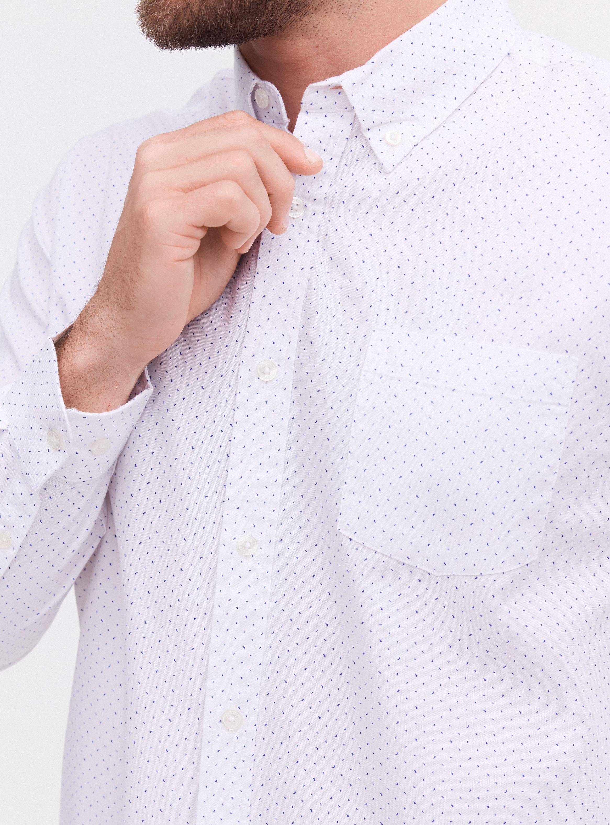 Camisa Mini Print Semi Oxford-3