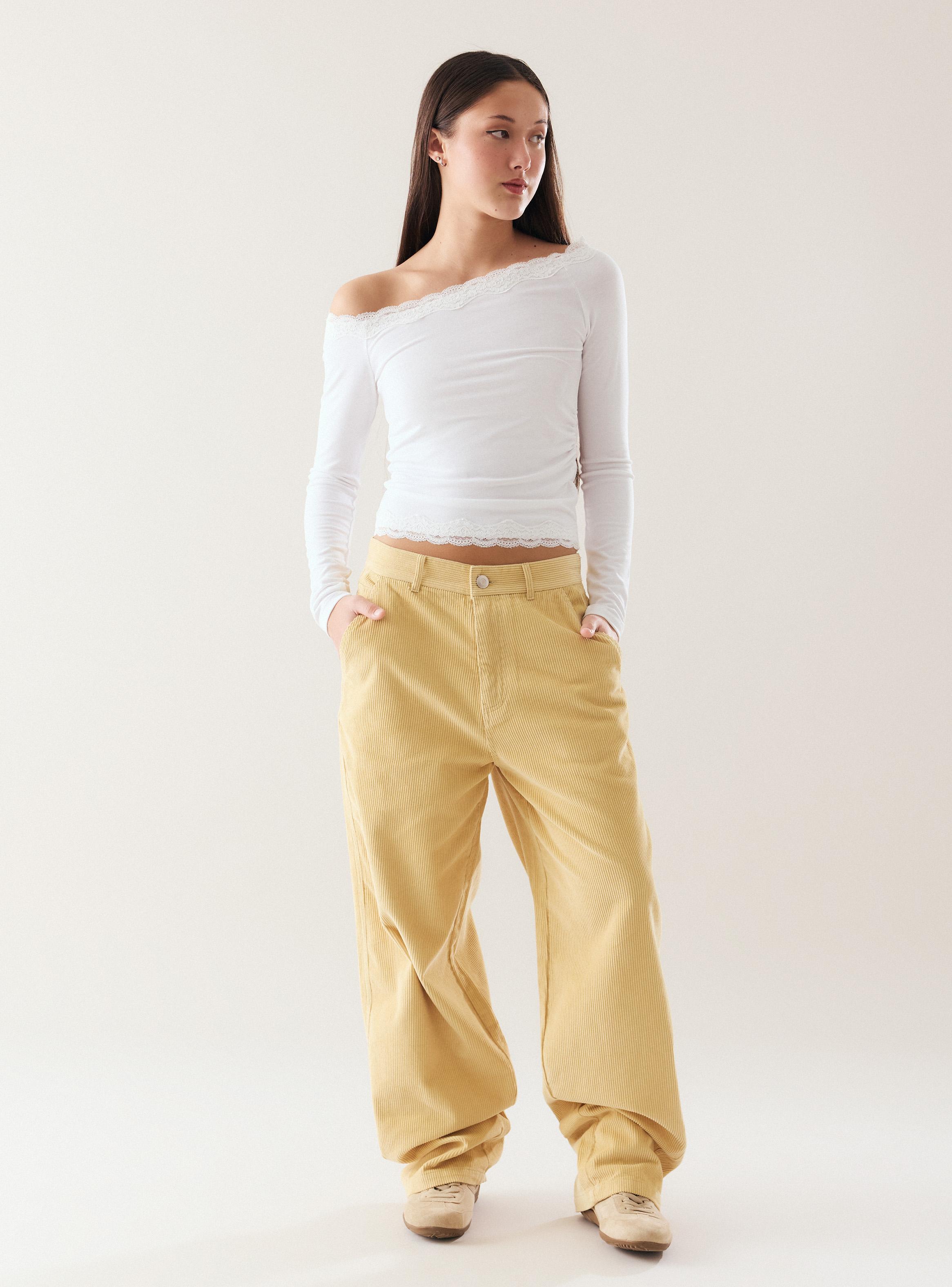 Pantalón Balloon Cotelé-4