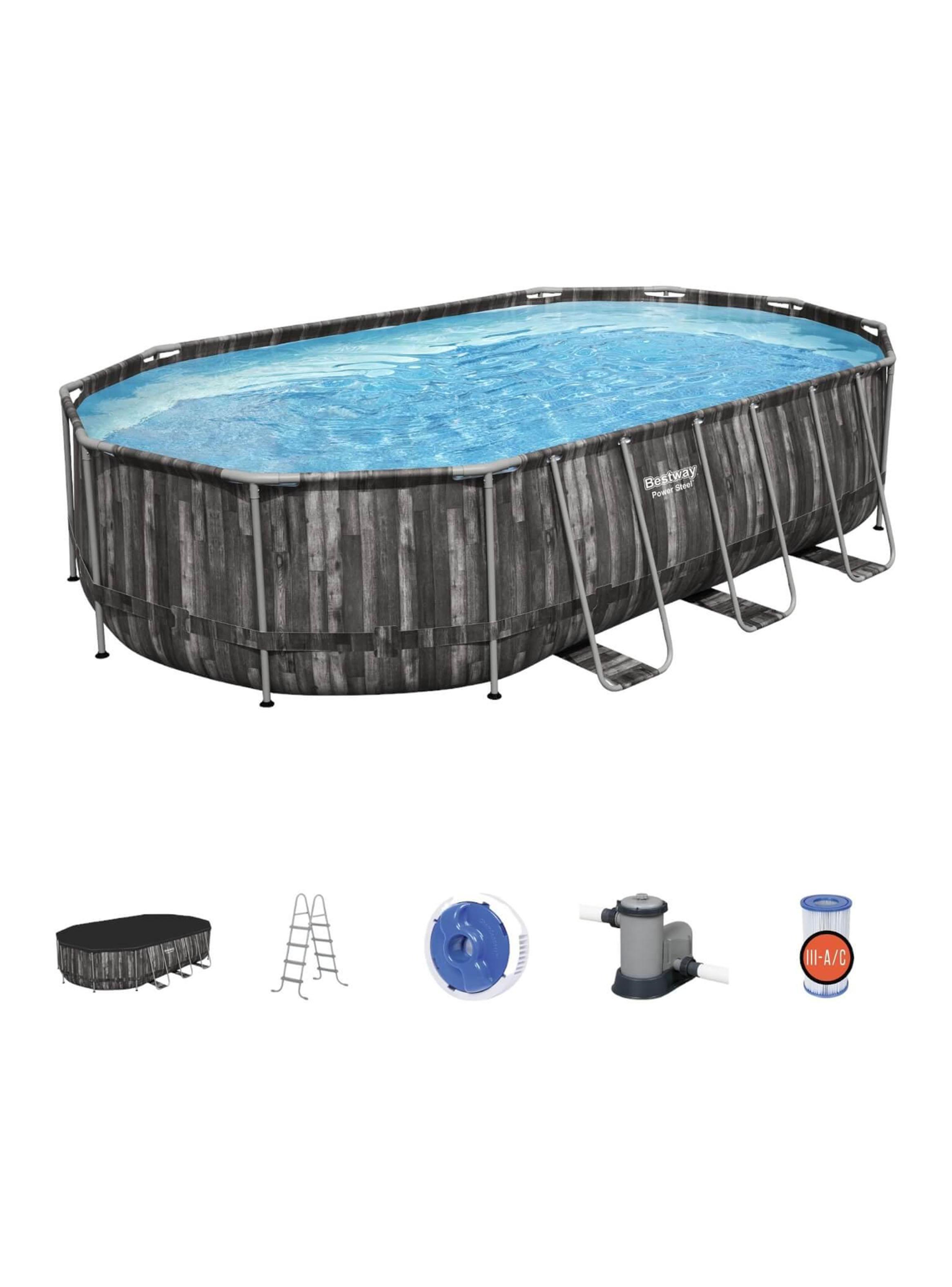 Piscina Ovalada Power Steel Rattan 6.1 x 3.66 x 1.22 m-0