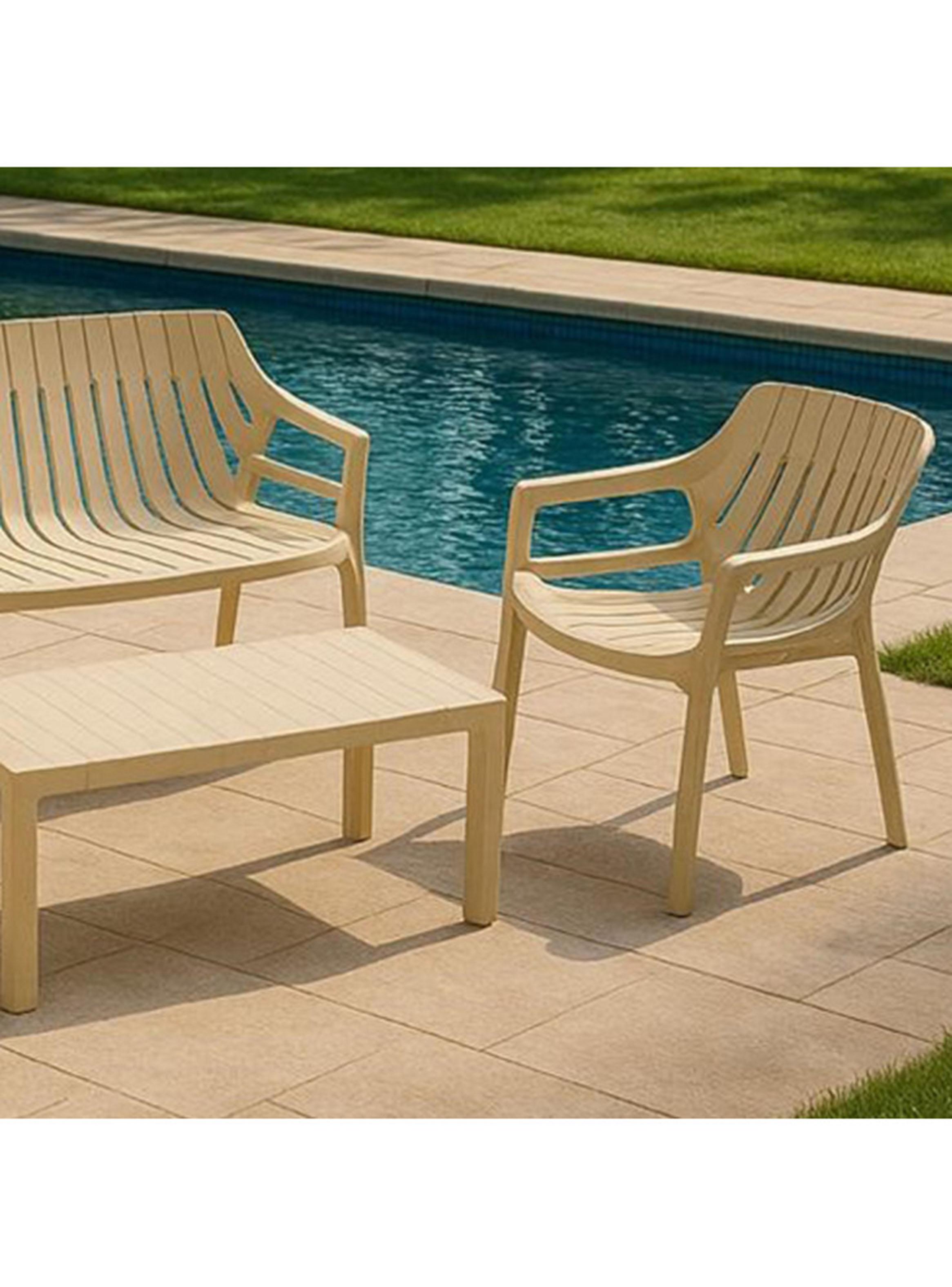 Juego de Terraza Malaga Beige Sofá 2 Cuerpos-2