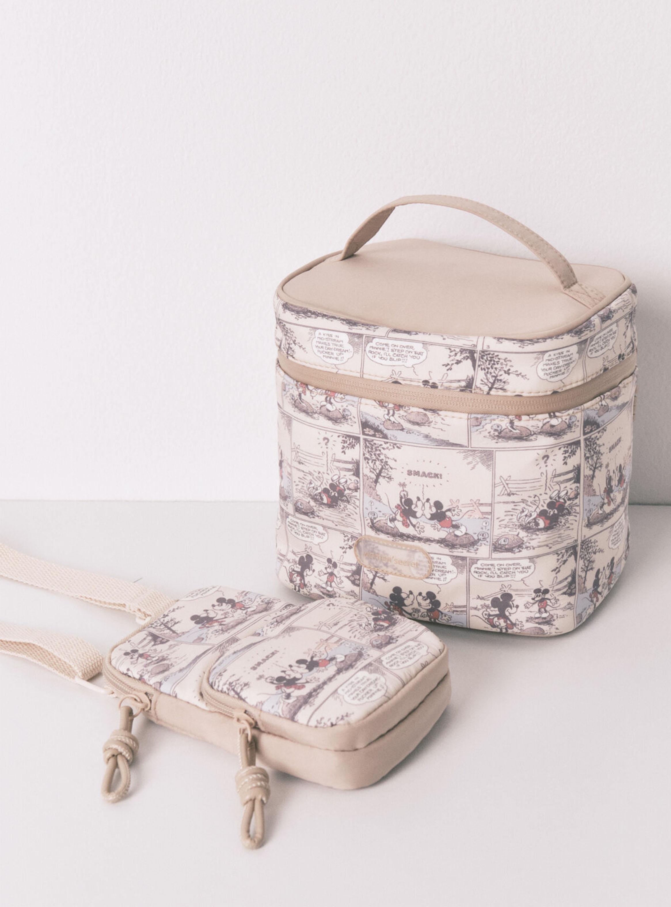 Neceser Mediano Acolchado Rosa Lentejuelas-3