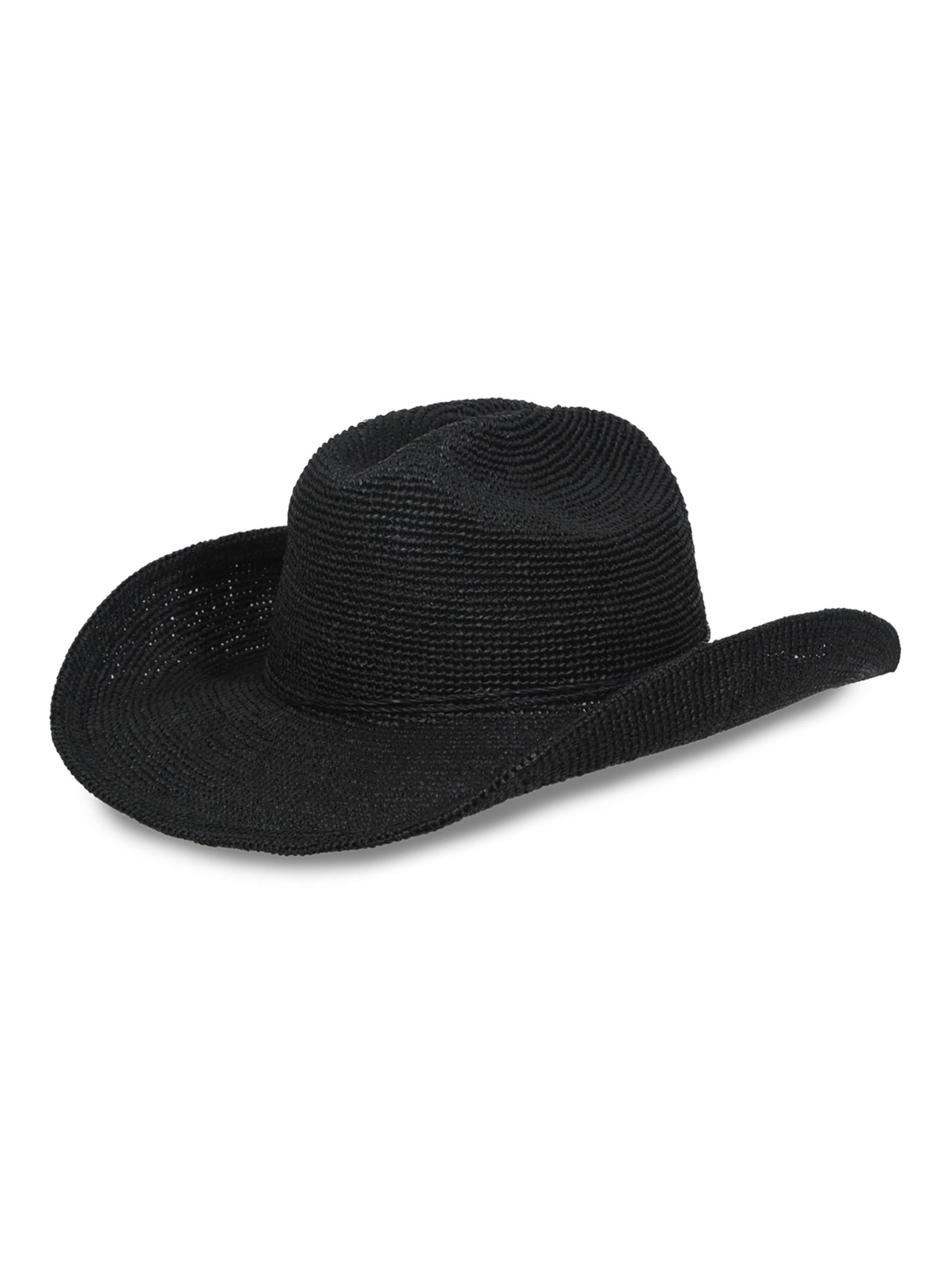 Sombrero Black Raffia Cowboy-2