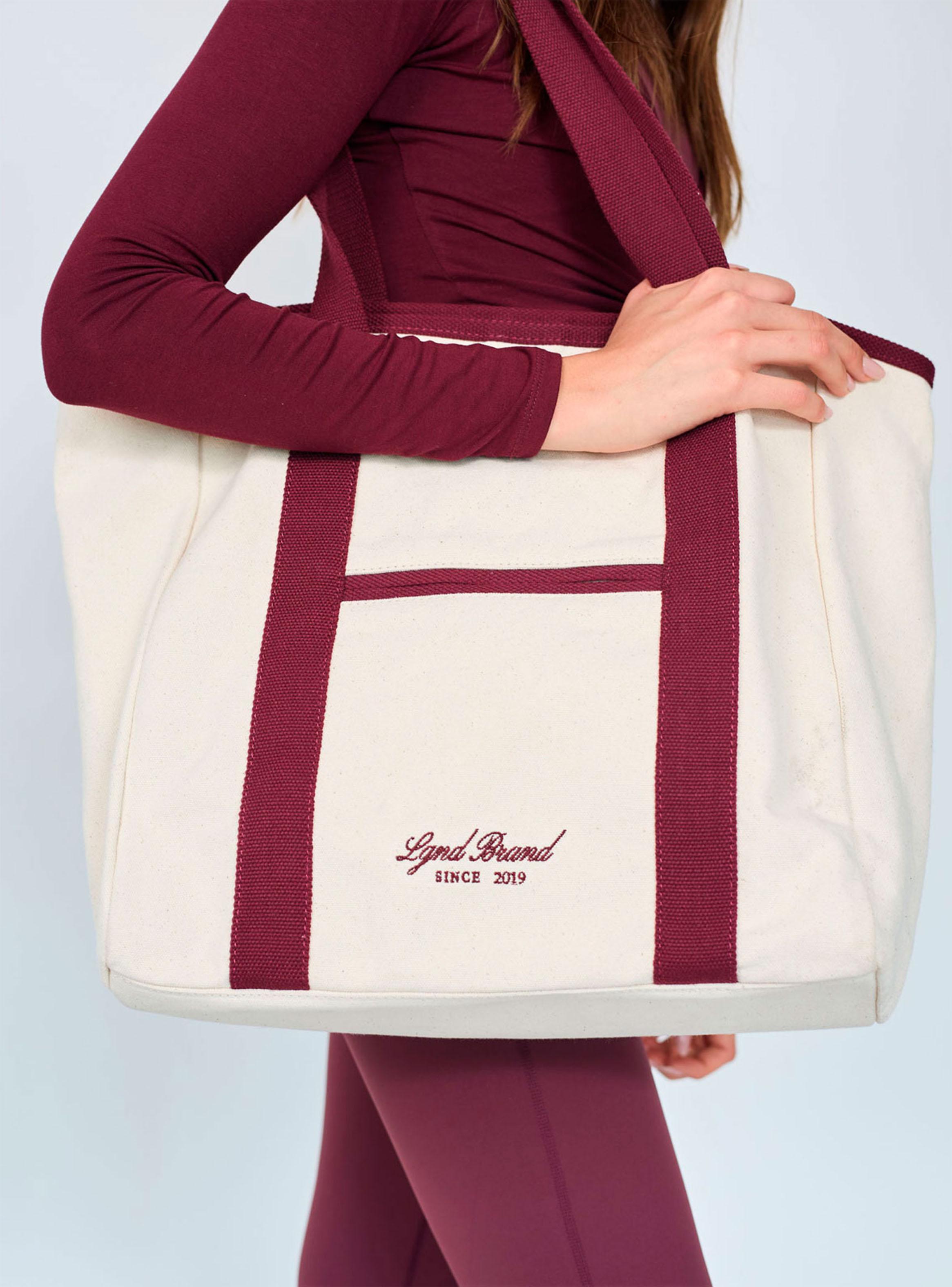 Cartera New Canvas Strap Tote Bag Burgundy-2