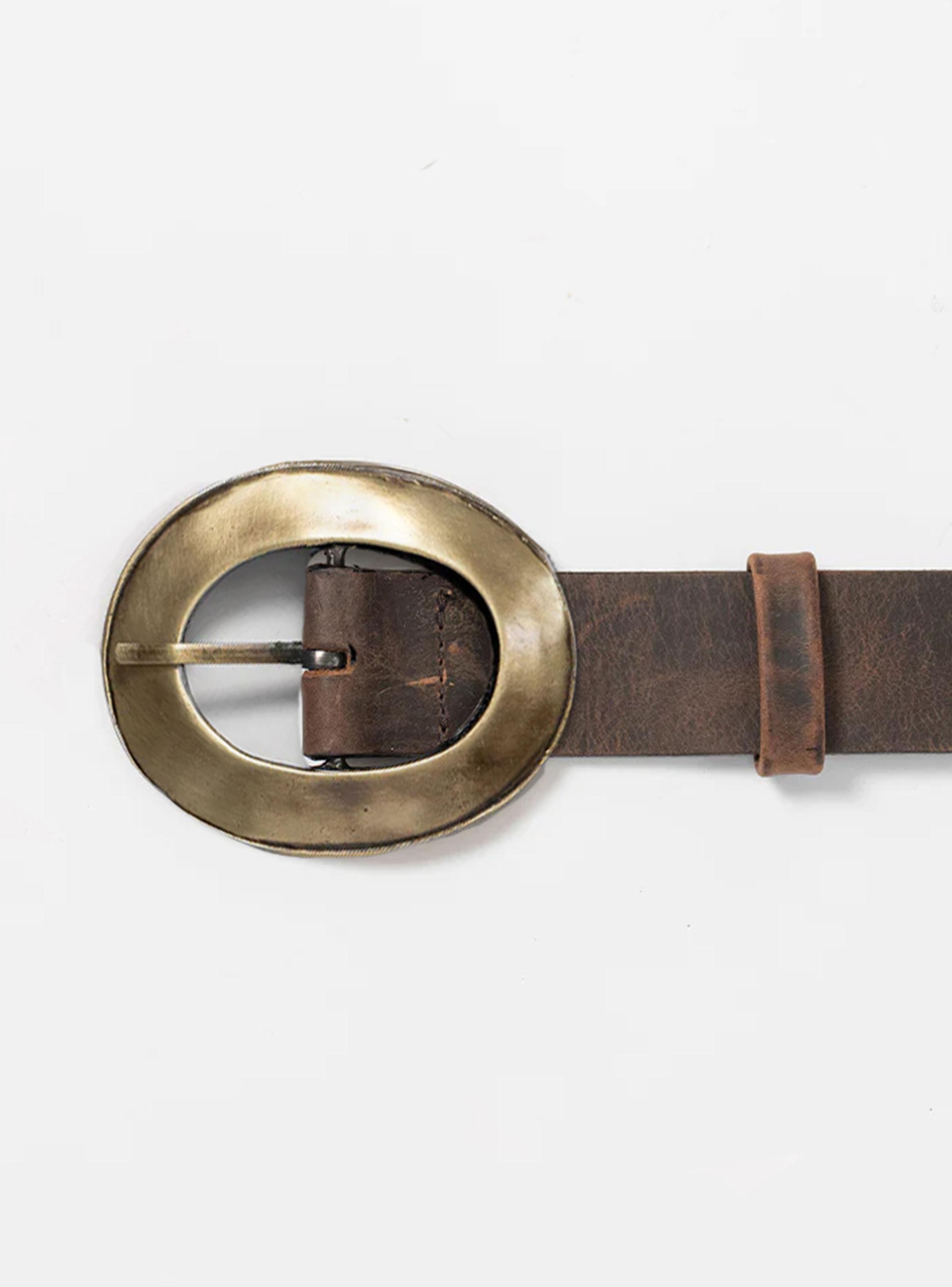 Cinturón de Cuero con Hebilla Ovalada-2