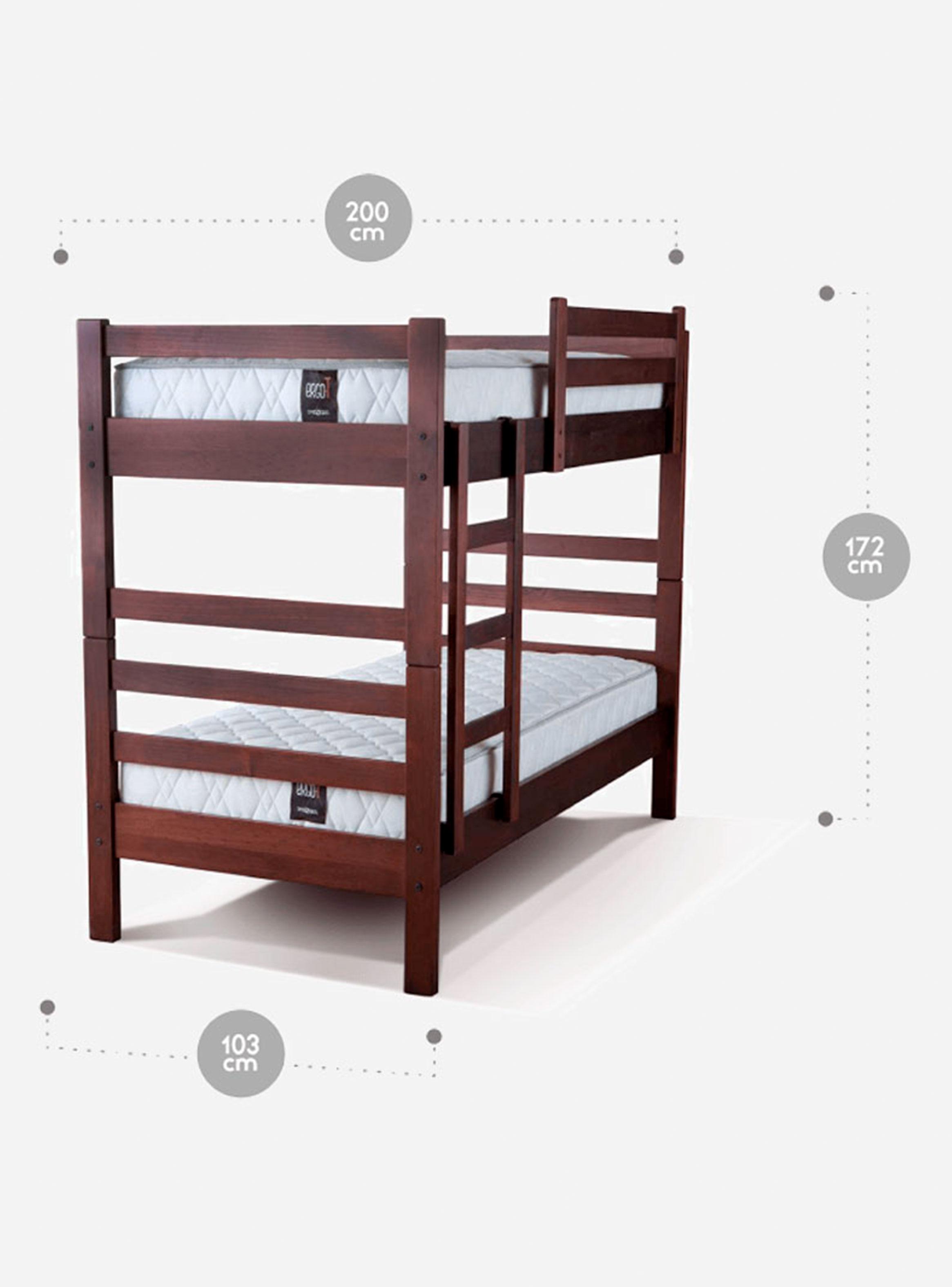 Camarote Ergo-T Desmontable 1 Plaza Chocolate + 2 Colchones-2