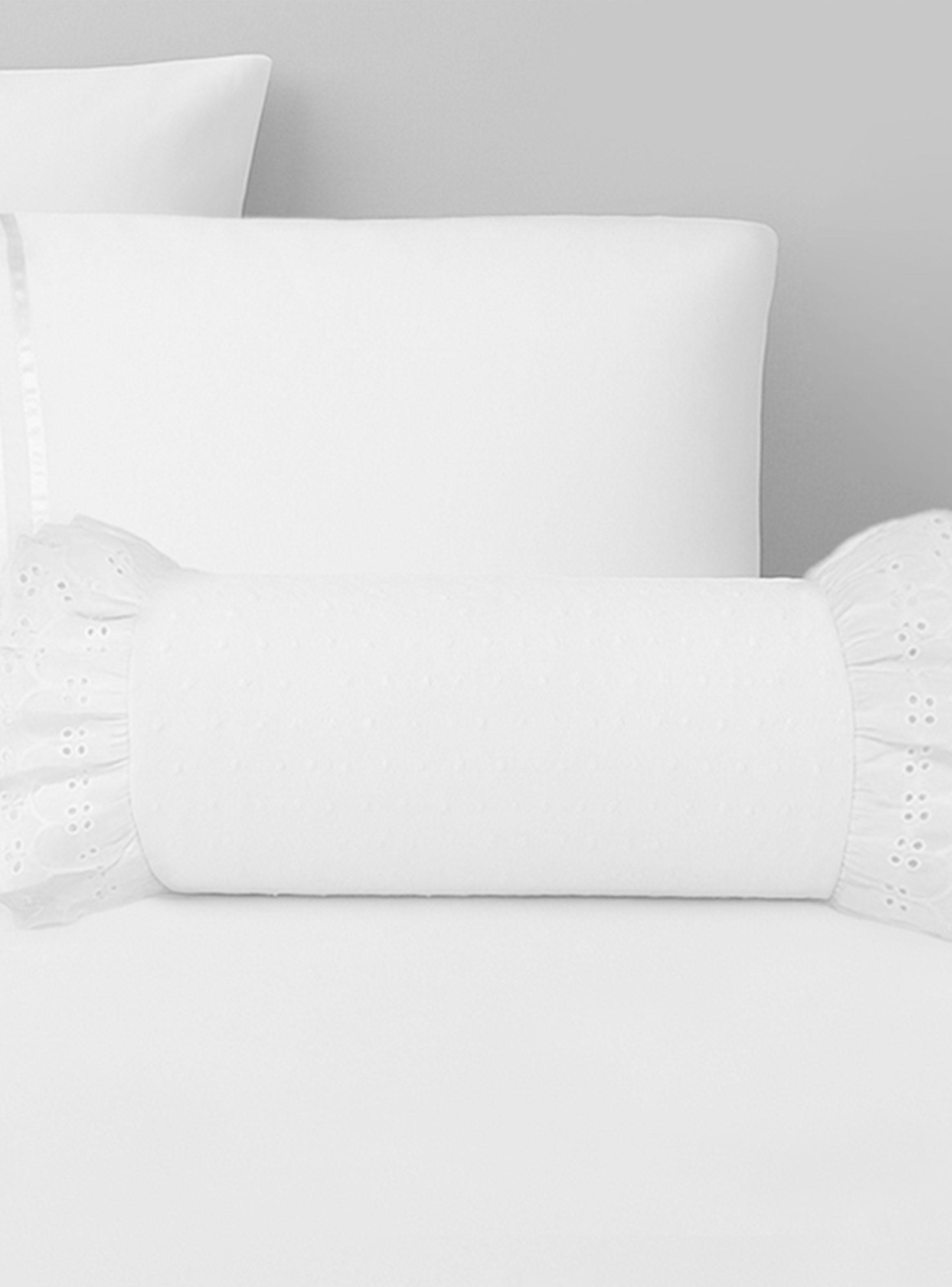Cojín Clásico Broderie Blanco 220 Hilos 35x16 cm-1