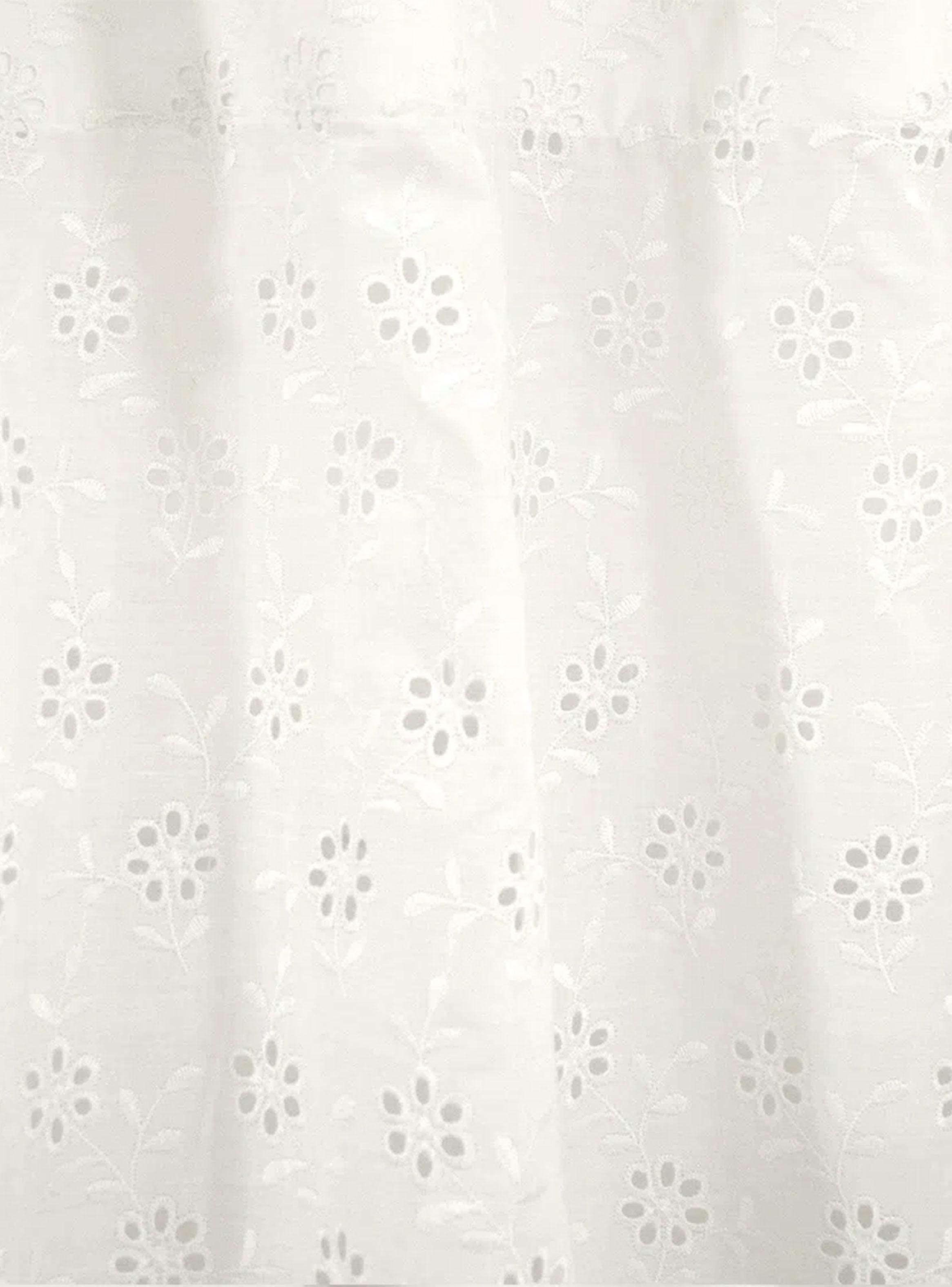 Cortina De Baño Broderie Premium Floral Crudo 180x180 cm-2