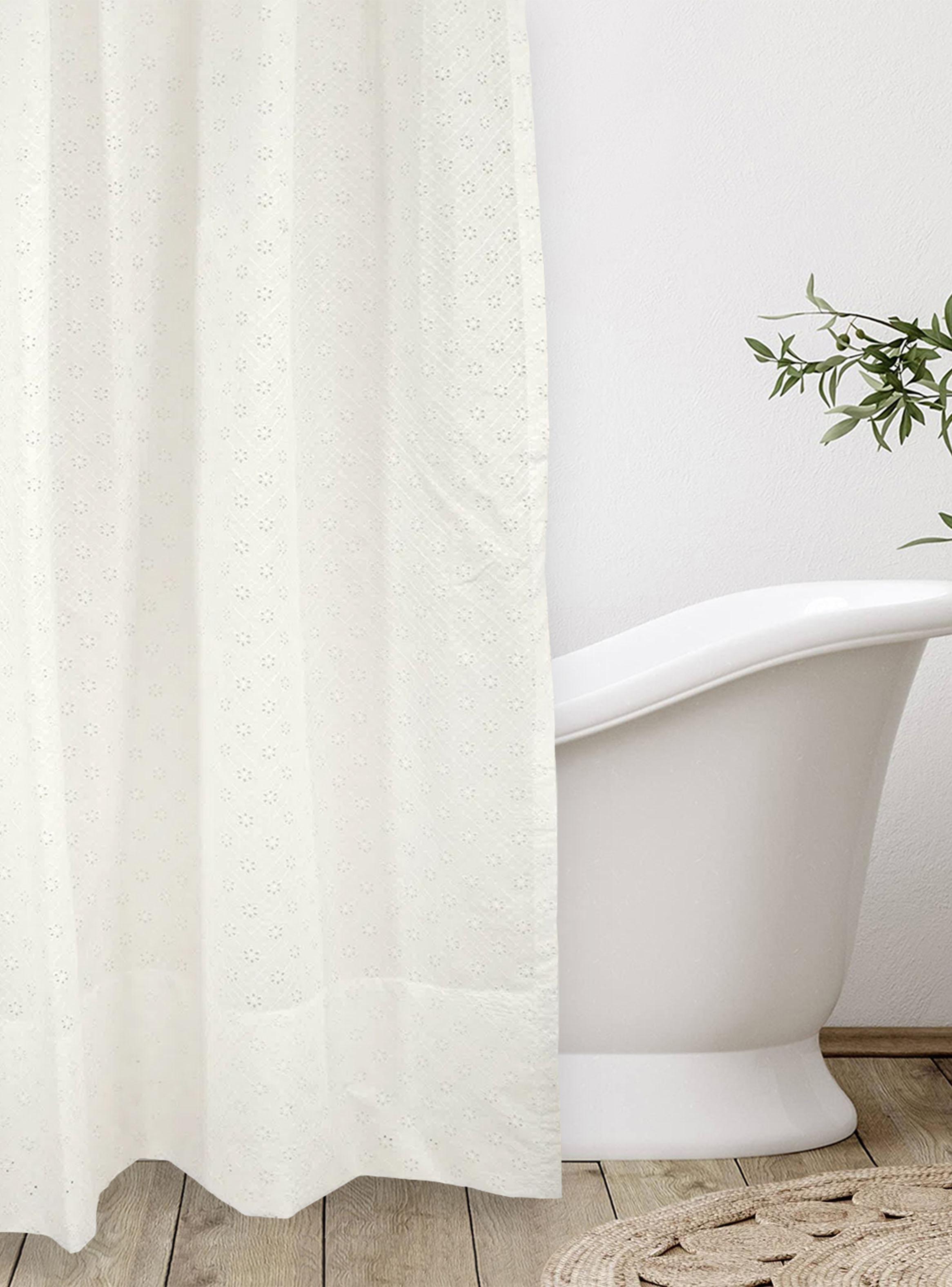 Cortina De Baño Broderie Premium Primavera Crudo 180x180 cm-2